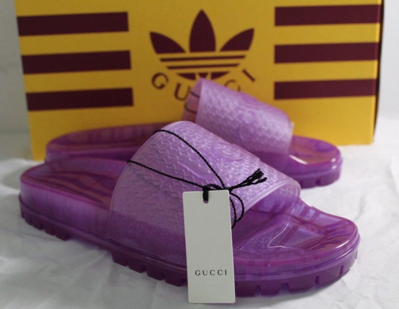 Gucci GUCCI X ADIDAS Rubber Printed Slides w/ Tags Size US 7 / IT 37 - 2 Thumbnail