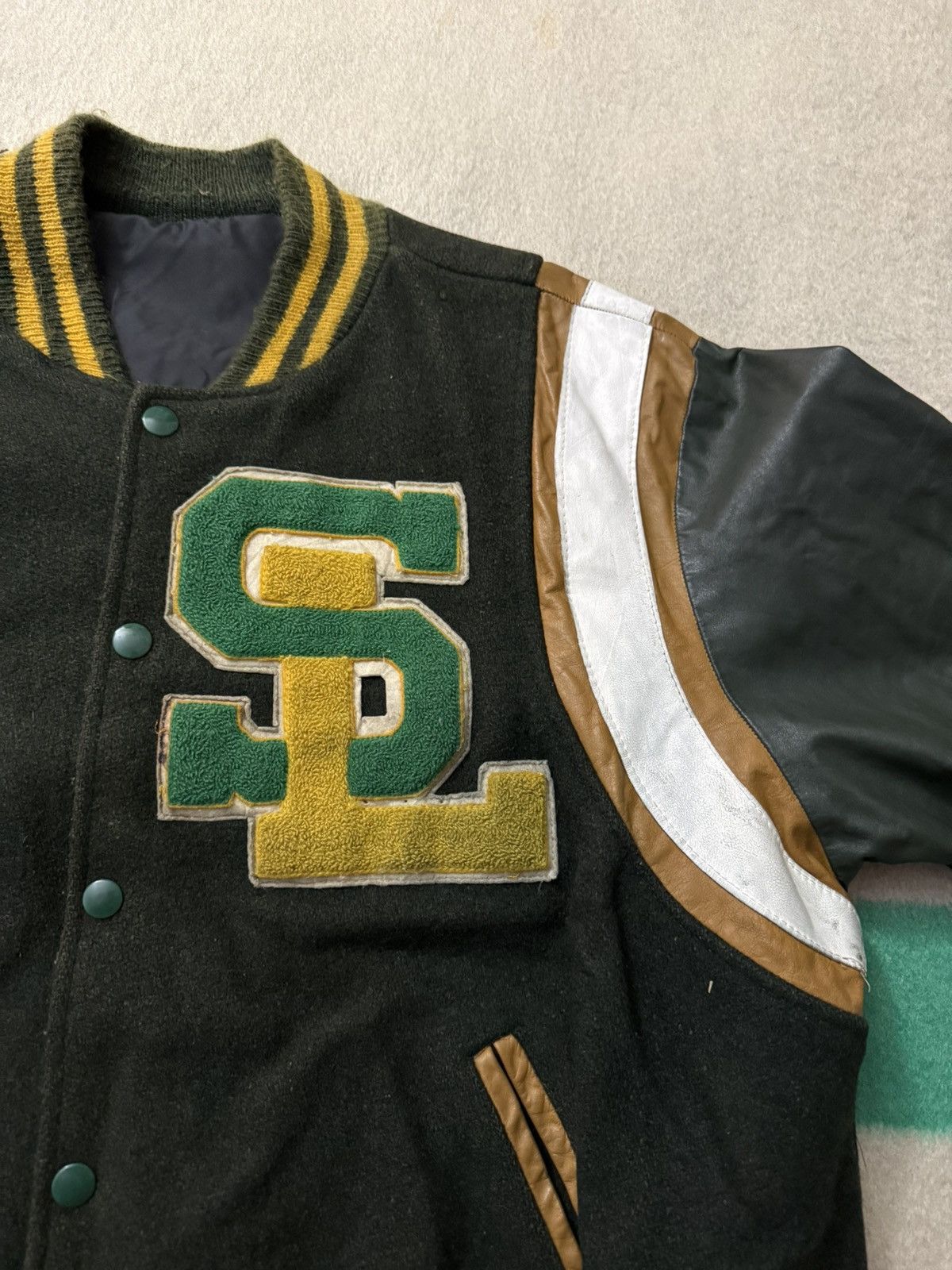 Vintage Vintage 60s 70s SL Teddy Varsity Jacket Small Saint Laurent Size US S / EU 44-46 / 1 - 6 Thumbnail