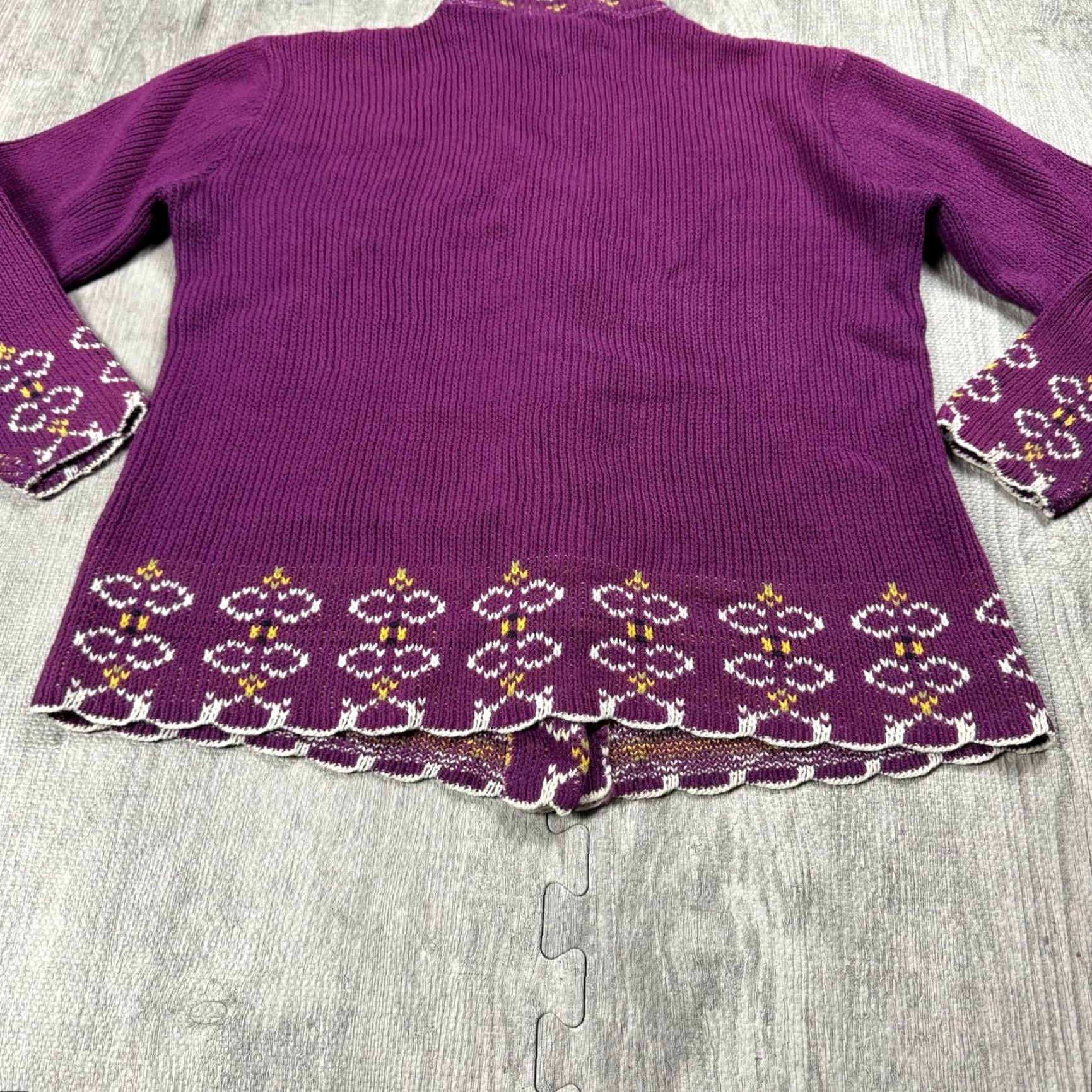 Vintage VINTAGE Marisa Christina Womens Cardigan Sweater Floral Knit Button Size S Purple 70s Size S / US 4 / IT 40 - 6 Thumbnail