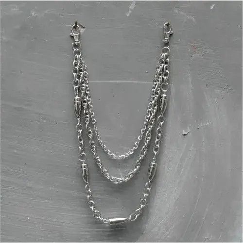 Jewelry 3 layers Punk Long Metal Wallet Belt Chain Size ONE SIZE - 2 Thumbnail