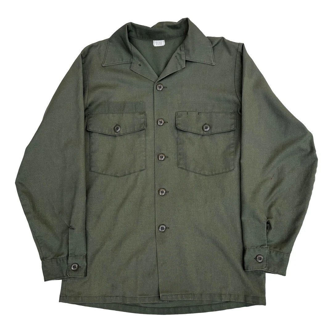 Vintage US Army 1987 87 OG 507 Vintage Military Issued Fatigue Shirt Size US L / EU 52-54 / 3 - 1 Thumbnail