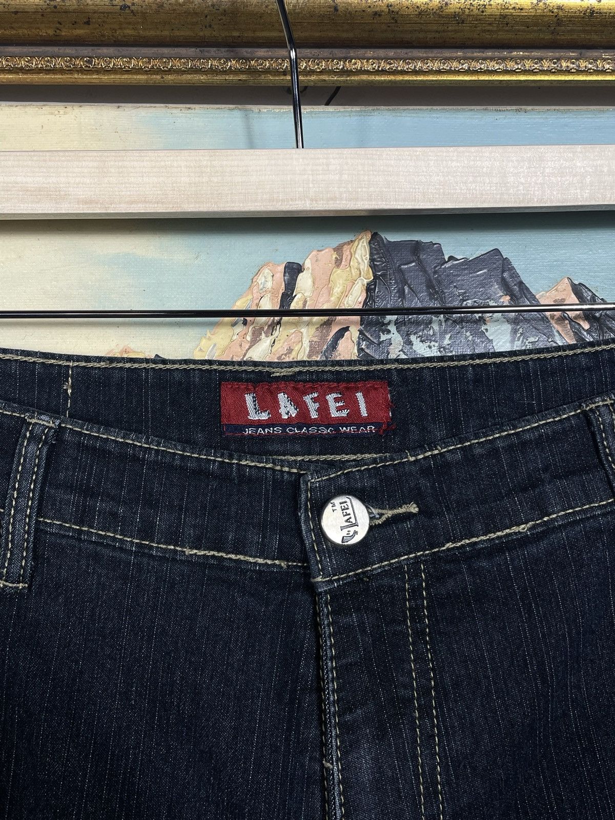 If Six Was Nine × Japanese Brand × Le Grande Bleu (L.G.B.) Avant Garde Boot Cut Denim Jenas Vintage Y2k Flare Trousers Size 31" - 6 Thumbnail