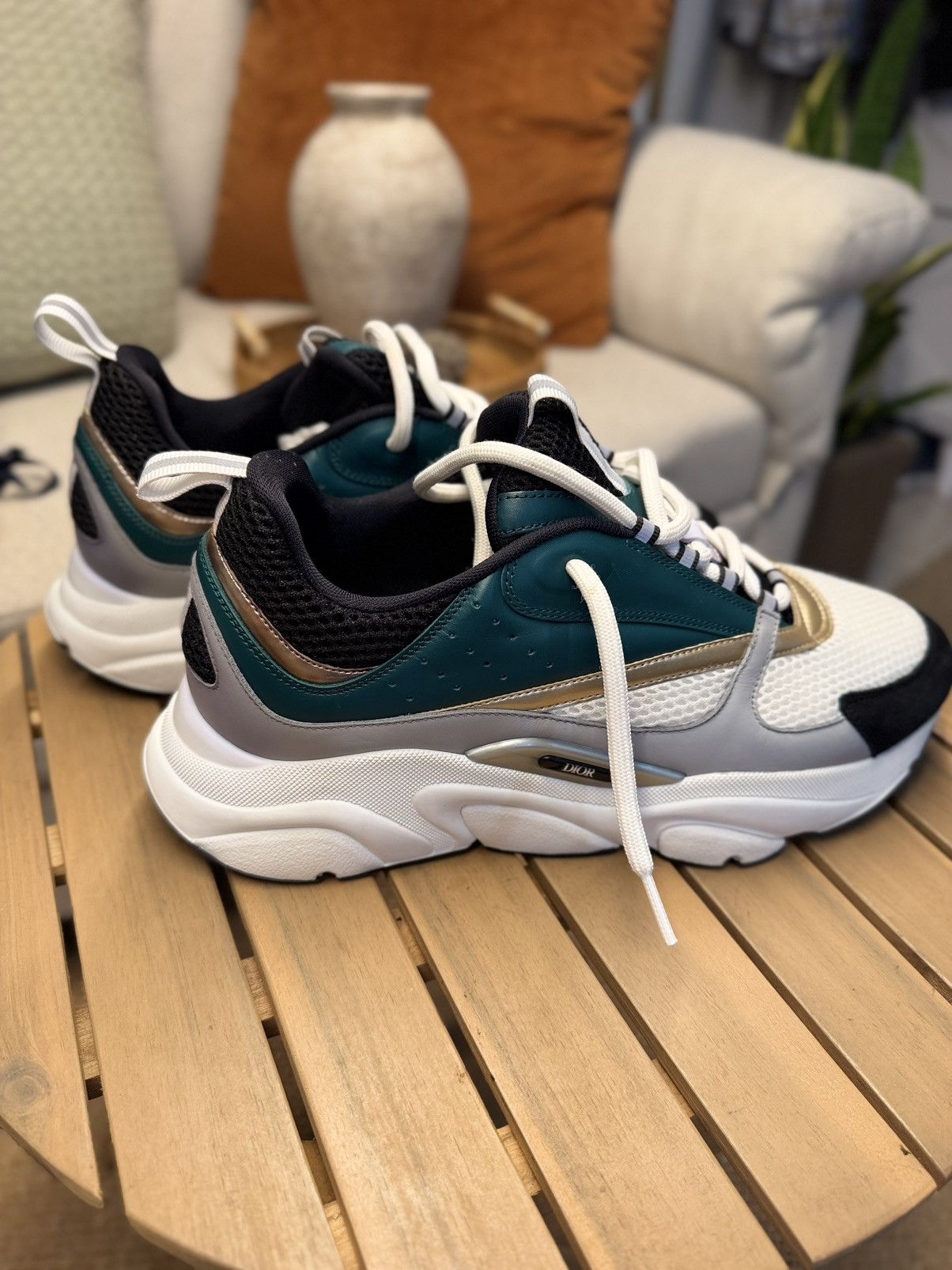 Dior Dior B22 'White Green' 3SN231ZTA-H668 Size US 12 / EU 45 - 3 Thumbnail