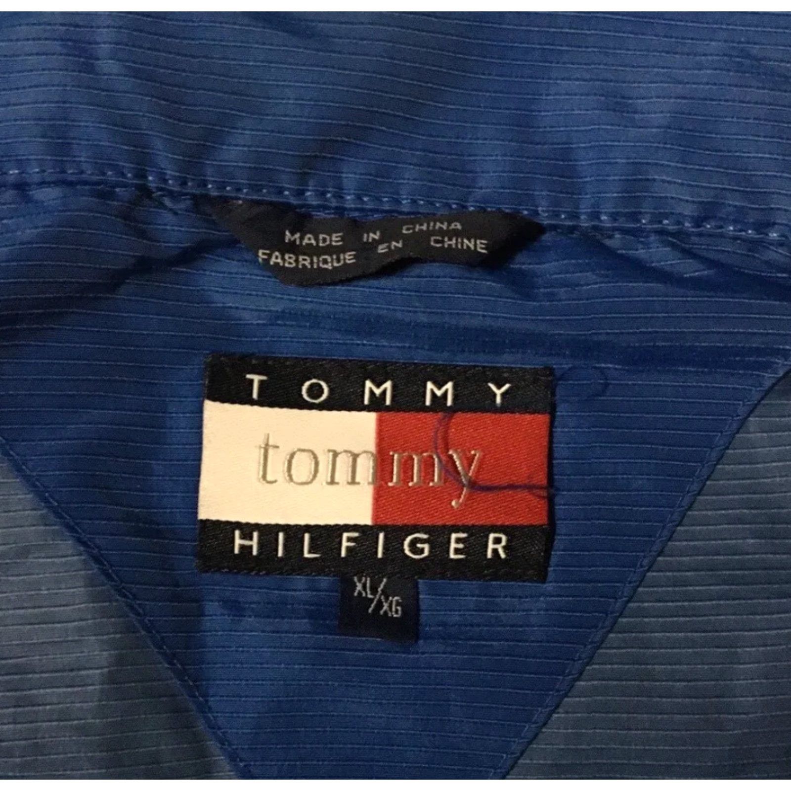 Tommy Hilfiger VINTAGE Tommy Hilfiger Flag Zip Jacket XL Men Blue 90s Hip Hop Nautical Sailing Rap College College USA USA Flag Logo Windbreaker Pockets Jacket Size US XL / EU 56 / 4 - 7 Thumbnail