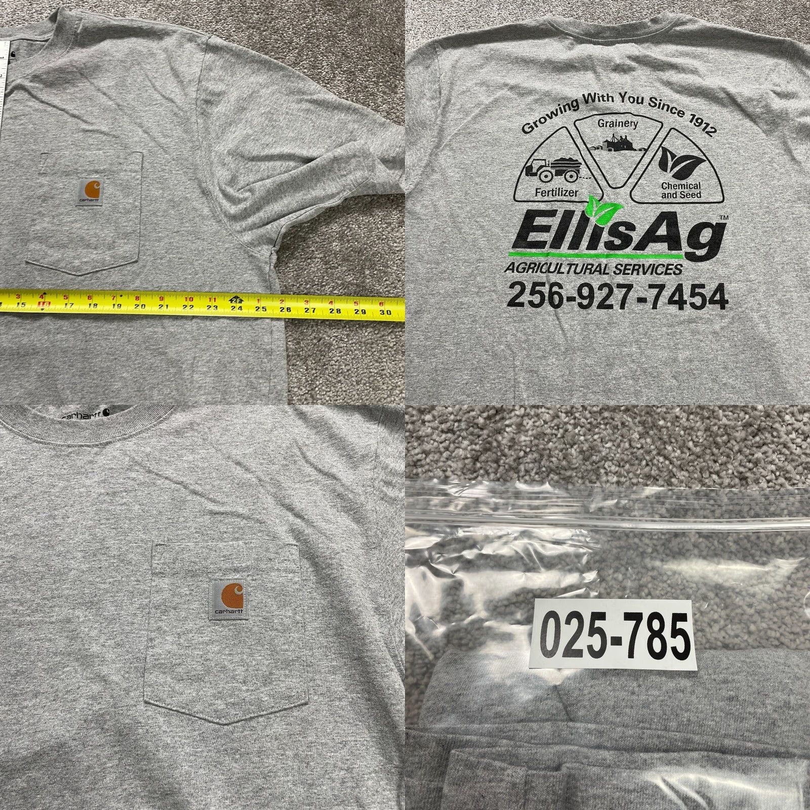 Carhartt Carhartt K87 Loose Fit T-Shirt Men XL Gray Crew Neck Cotton Graphic Pocket Tee Size US XL / EU 56 / 4 - 8 Thumbnail