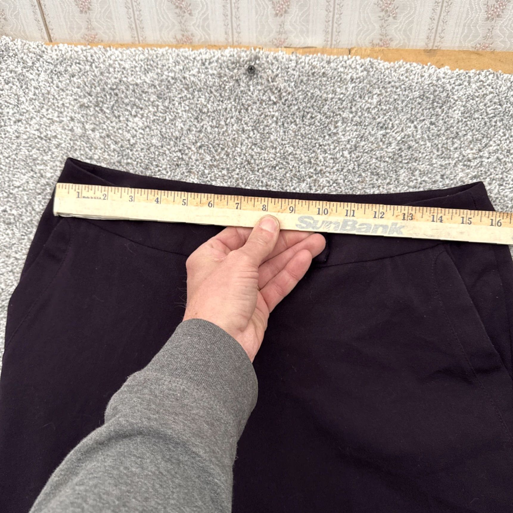 Vintage Rafaella Pants Women Size 8 Office Minimalist Chic Stretch Workwear Y2K Style Purple Solid Straight 30in Inseam Size 30" / US 8 / IT 44 - 2 Thumbnail