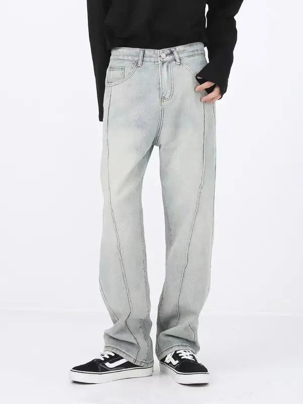 VIBE Loose-fit straight-leg paneled striped jeans Size US 34 / EU 50 - 3 Thumbnail