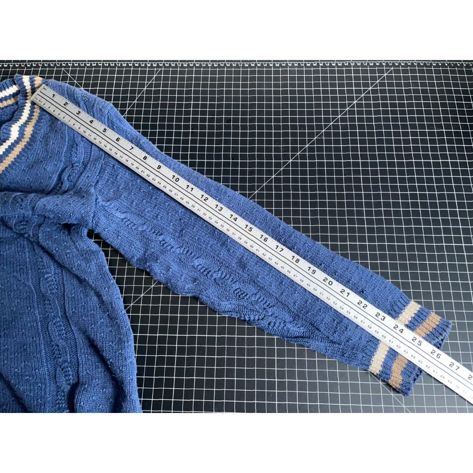 Vintage VINTAGE M.J. Carroll Sweater Shirt Women Oversized Deep V-Neck Knit 90s Blue Cotton Ramie Size S / US 4 / IT 40 - 7 Thumbnail