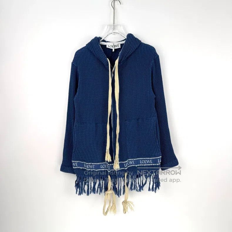 Loewe Loewe Blue letter fringed zip-up hooded sweatshirt Size US S / EU 44-46 / 1 - 3 Thumbnail