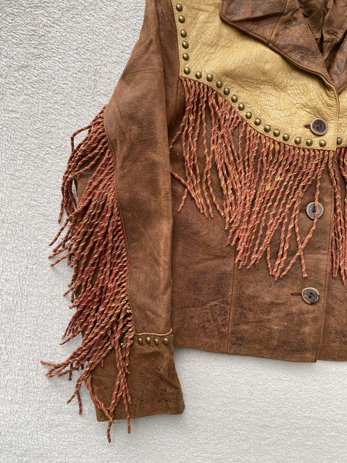 Scully 1980s- Scully- Fringed Cropped Leather Jacket Size US M / EU 48-50 / 2 - 16 Thumbnail