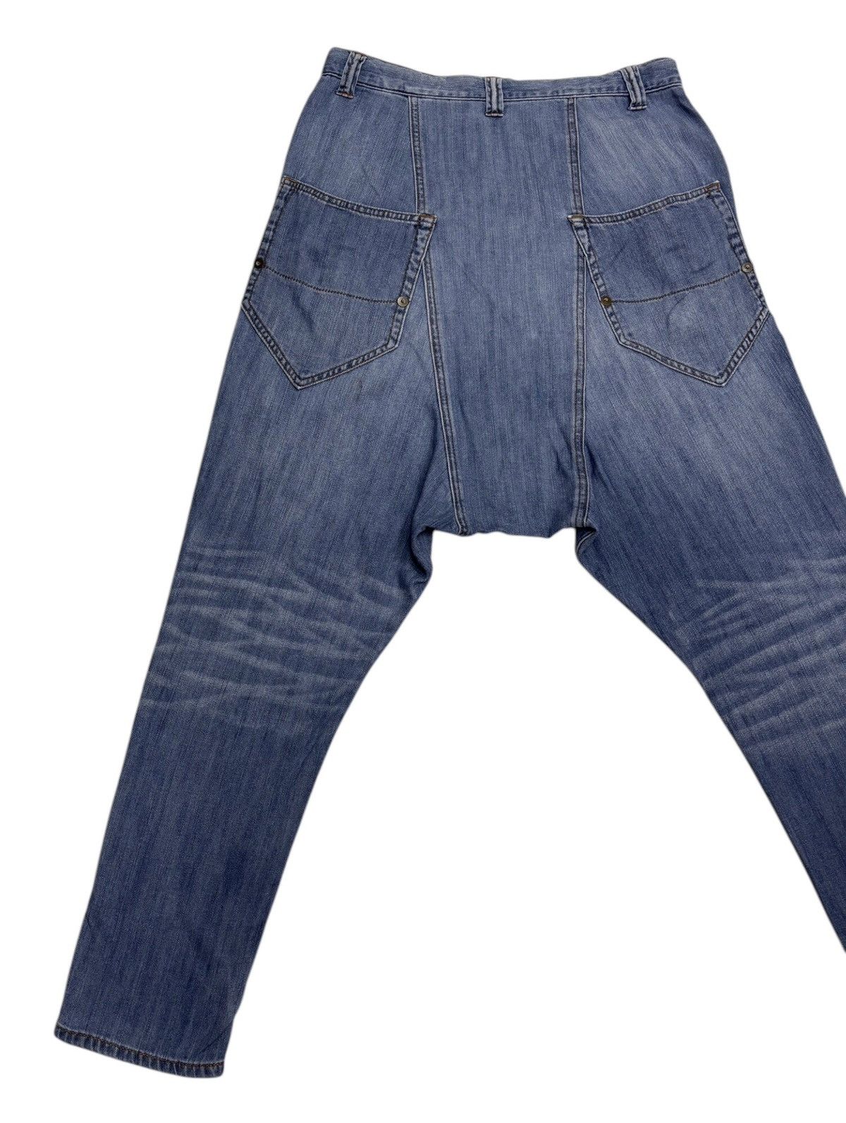 Frapbois × Issey Miyake × Vintage ISSEY MIYAKE DROP CROTCH FRAPBOIS DENIM PANTS Size US 32 / EU 48 - 7 Thumbnail