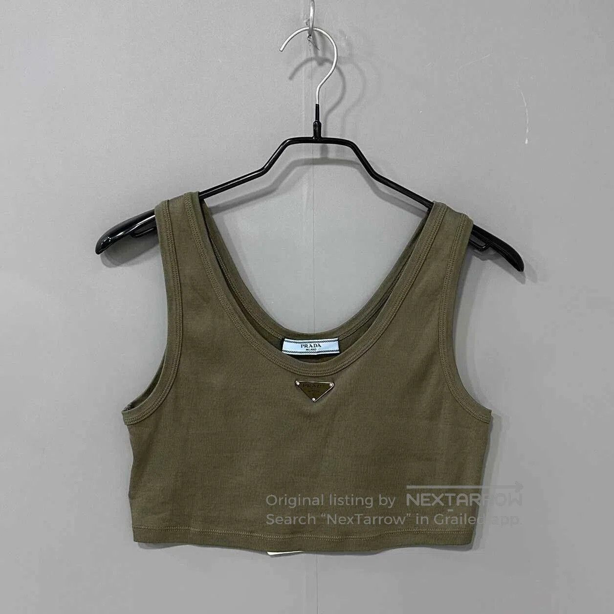Prada Prada Green Logo Triangle Tank Top. Size M / US 6-8 / IT 42-44 - 1 Thumbnail