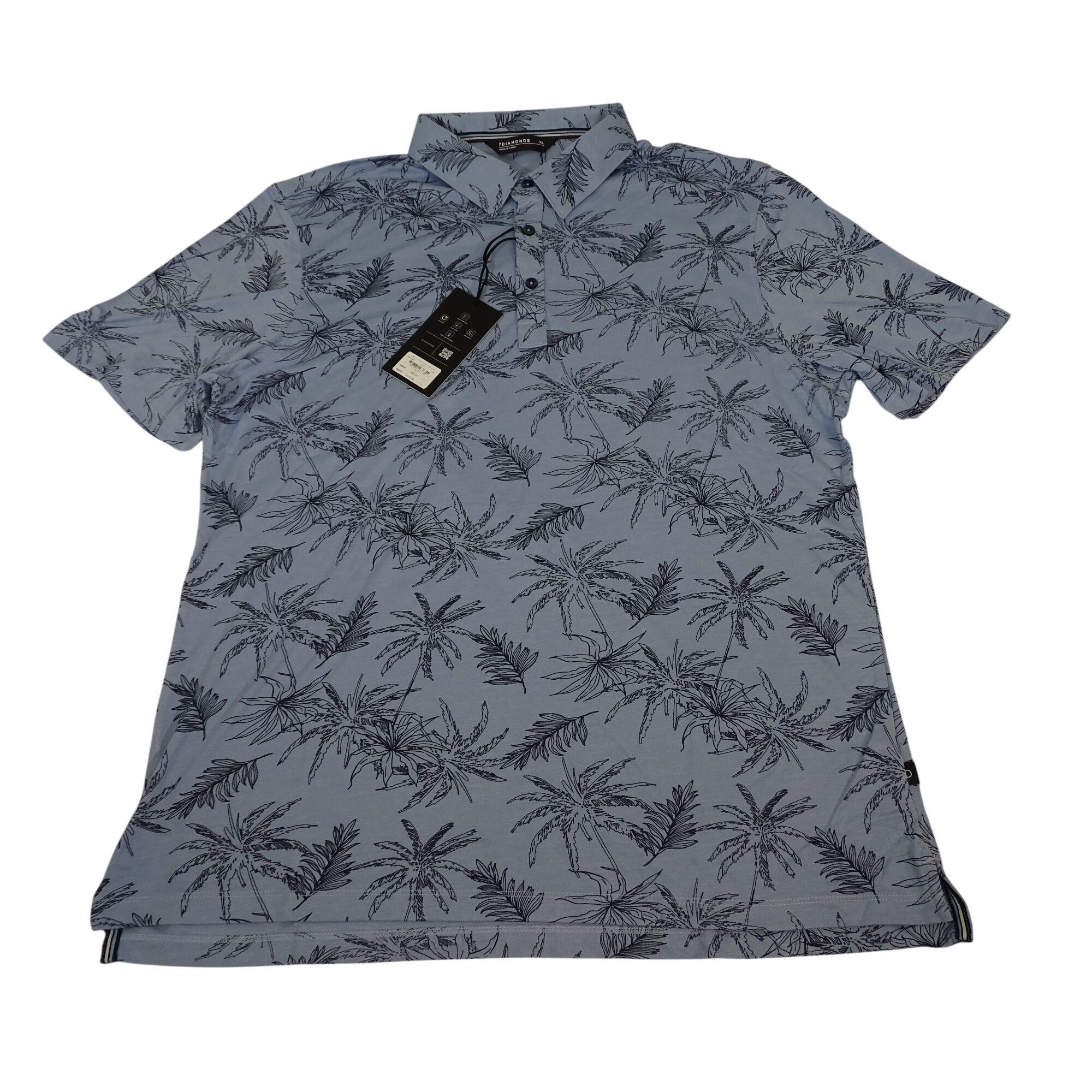 7Diamonds 7 Diamonds Men Polo Shirt Blue Size XL Pima Cotton Palm Size US XL / EU 56 / 4 - 1 Thumbnail