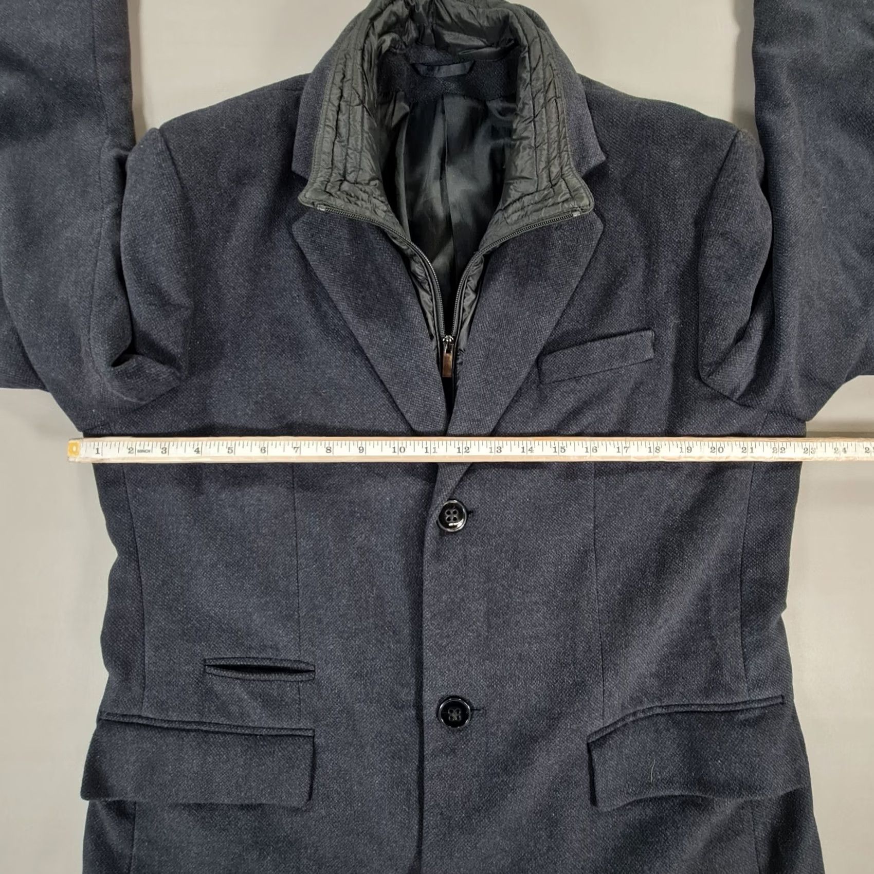 Vintage Conbipel Coat Navy Blue Wool Single-Breasted 42 IT52 Men Overcoat Long Winter Vintage No Size US XS / EU 42 / 0 - 5 Thumbnail