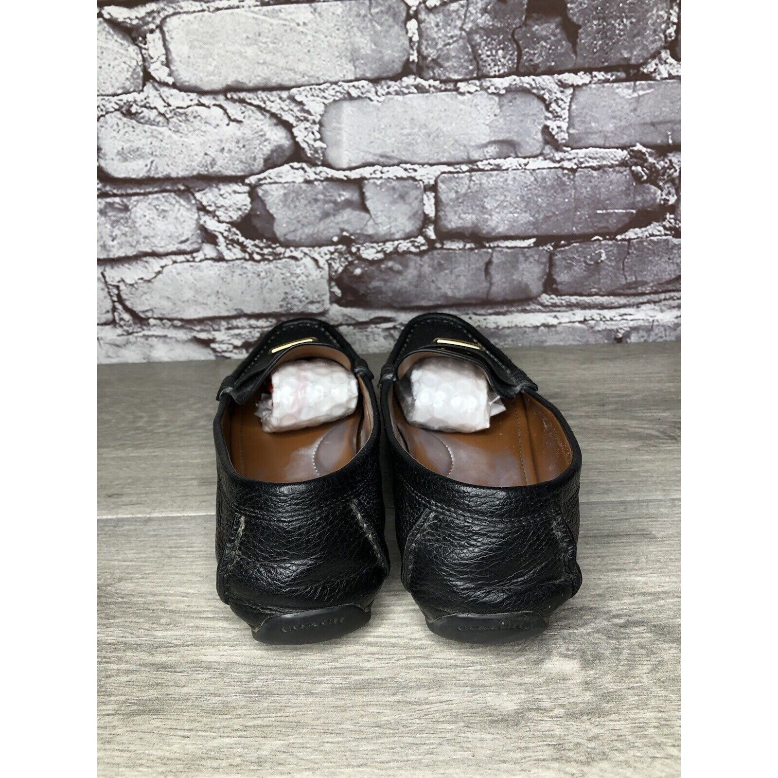 Coach Coach Black Pebbled Leather Badge Moccasin Loafers Shoes Wom Size US 8.5 / IT 38.5 - 5 Thumbnail