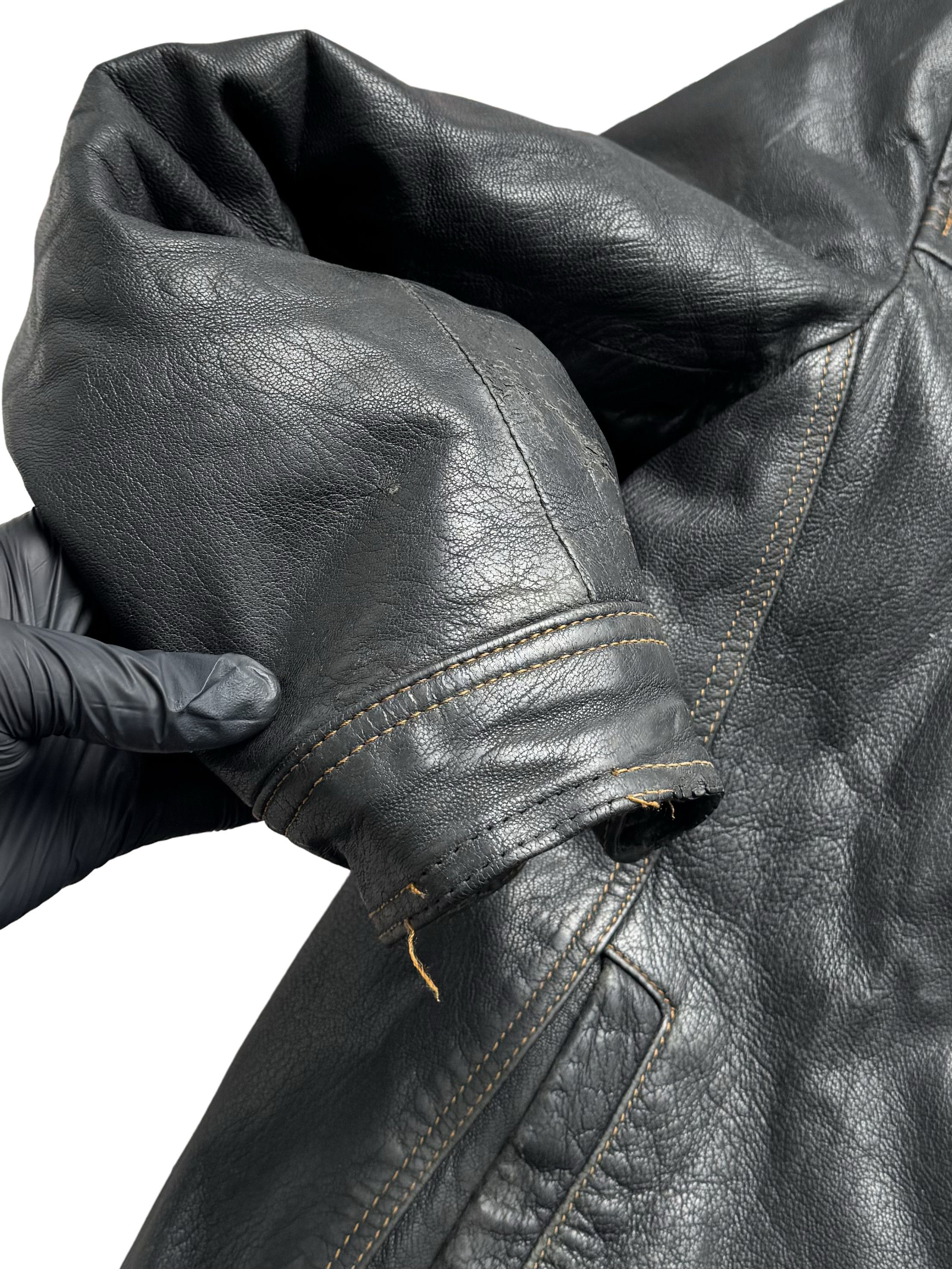 Genuine Leather Leather Jacket From The 90's (V131) Size US XL / EU 56 / 4 - 2 Thumbnail