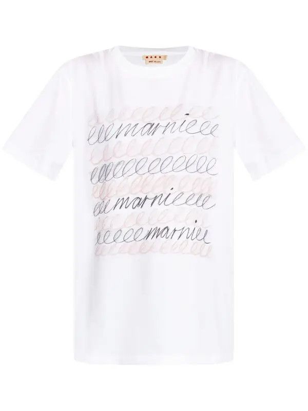 o1w1db11125 Logo-Print T-Shirt in White