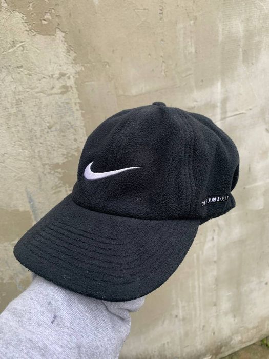 Nike Vintage Nike Terma Fit Big Swoosh Fleece Cap Hats one size | Grailed