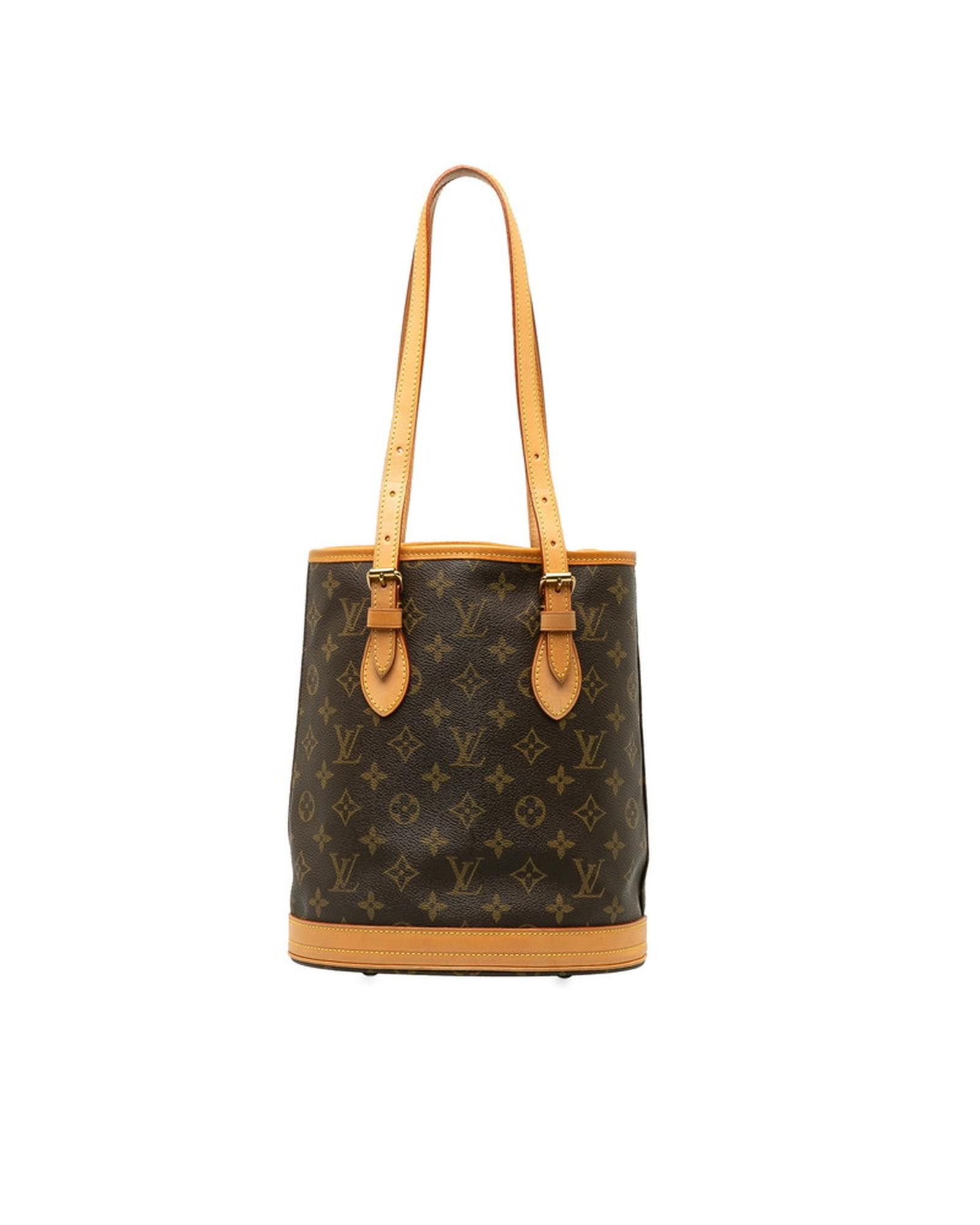 image of Louis Vuitton Monogram Petite Bucket Pm Bag In Brown, Women's