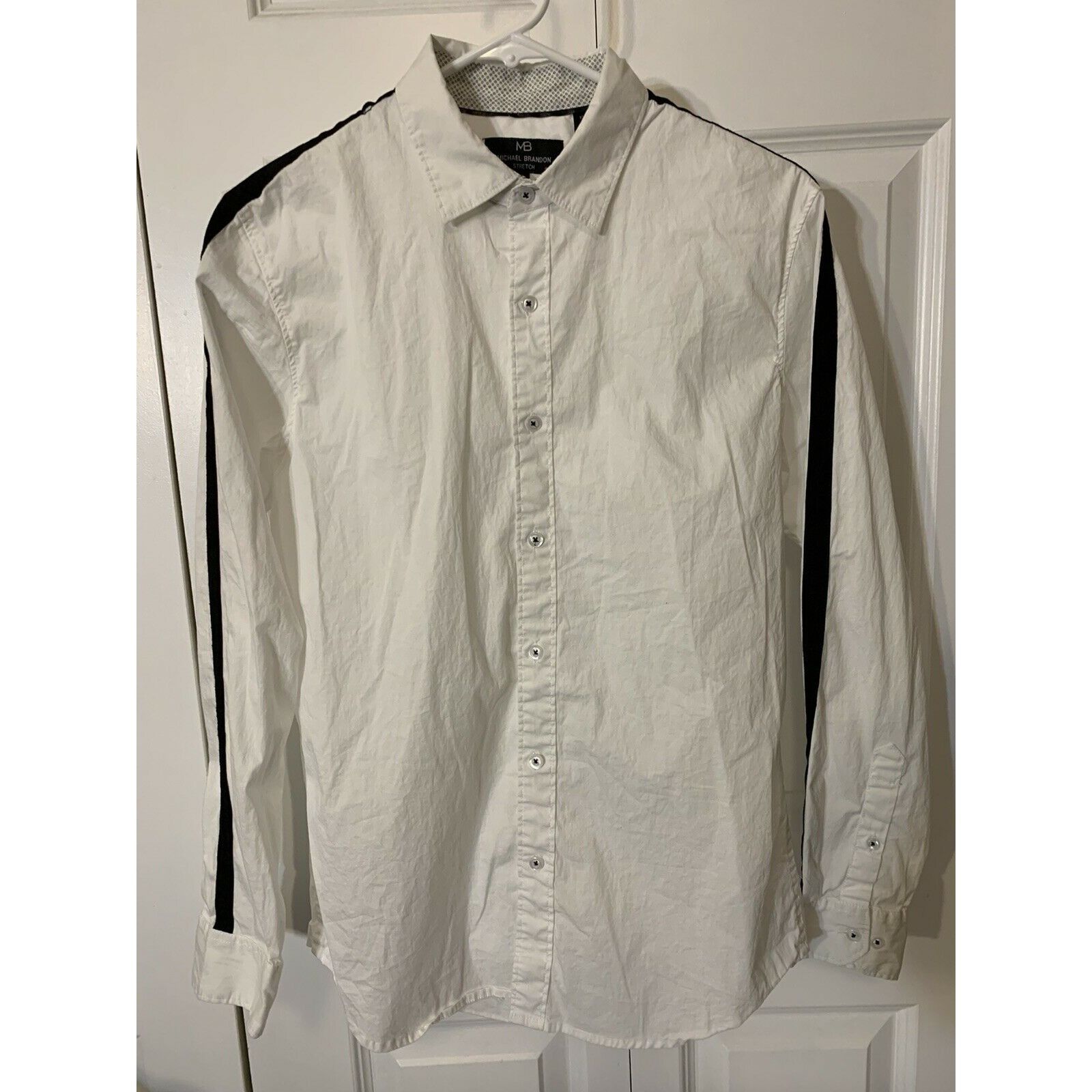 Other Michael Brandon Button Up Shirt Men Sz S White Black Long Sl Size US S / EU 44-46 / 1 - 1 Thumbnail