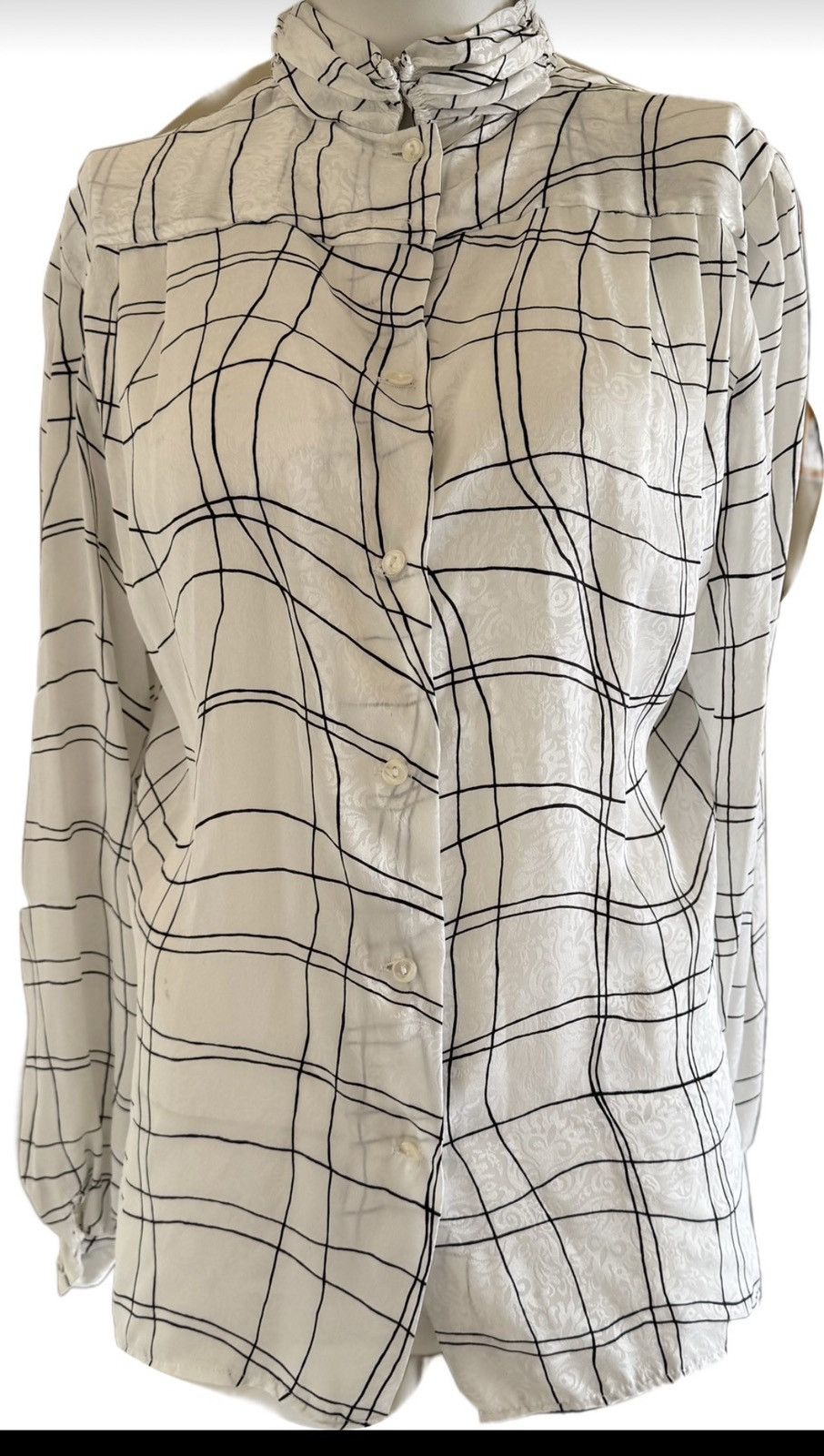 Vintage Vintage high neck button up wire shirt Union Made white Size L / US 10 / IT 46 - 1 Thumbnail