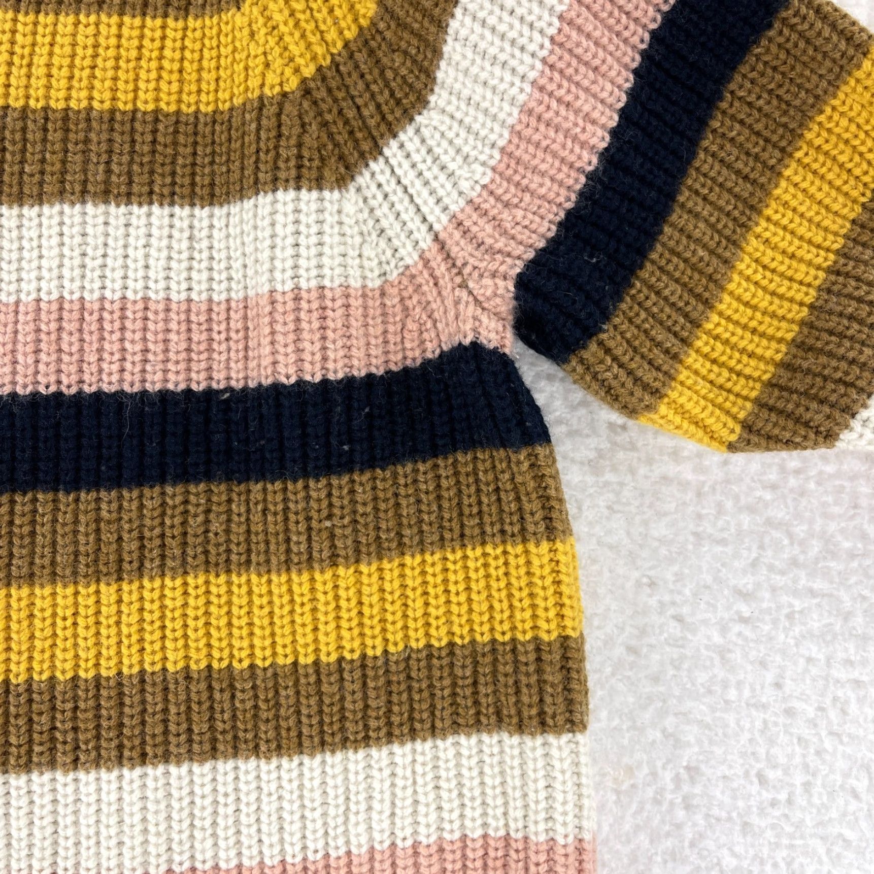 Madewell Madewell Pullover Sweater Womens XS Brown Striped Long Sleeve Knit Crew Neck Casual Vintage? Size XS / US 0-2 / IT 36-38 - 7 Thumbnail