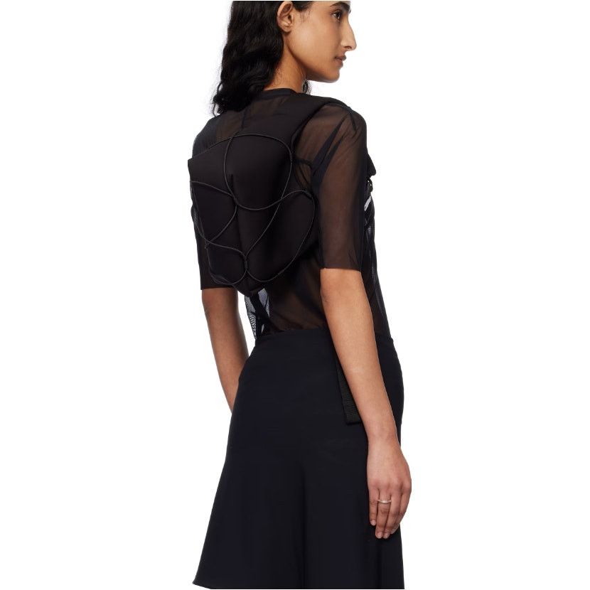 SSENSE Johanna Parv SSENSE Black Sheer Stretch Nylon Mesh Top XS Size XS / US 0-2 / IT 36-38 - 2 Thumbnail