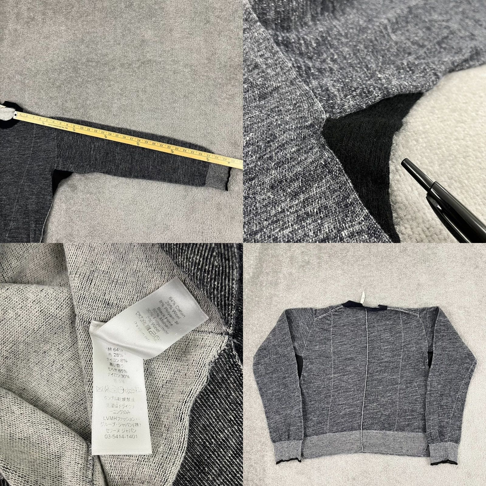 Celine VINTAGE CELINE Sweater Womens Small FR 36 Gray Wool Blend Mohair Trim Knit Crewneck Size S / US 4 / IT 40 - 8 Thumbnail