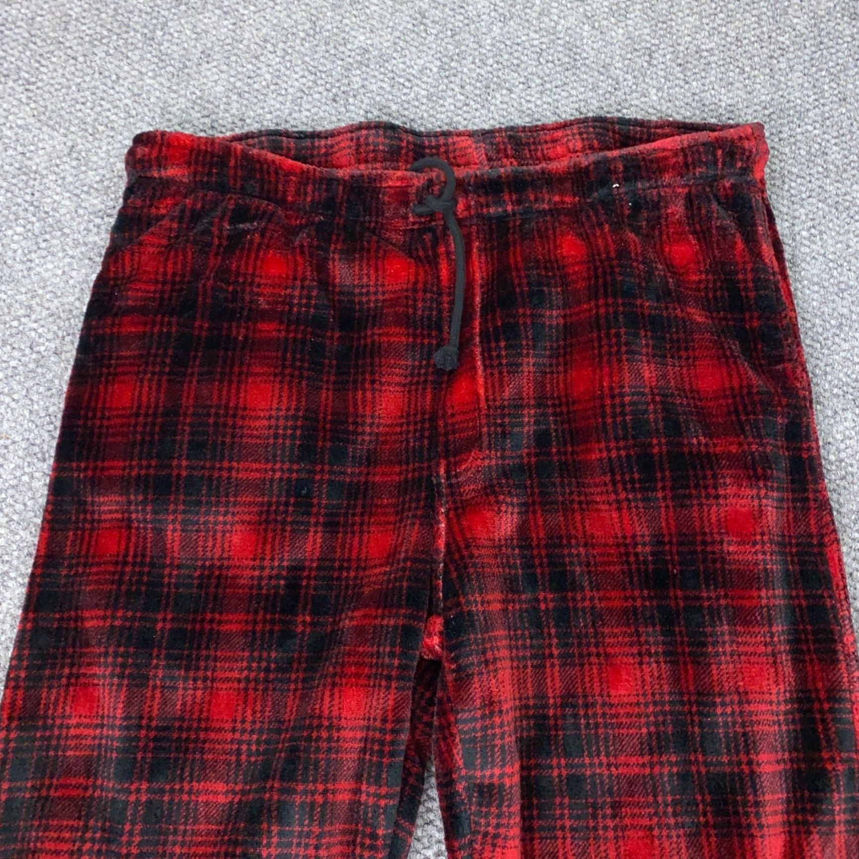 Vintage American Outdoorsman Fleece Pajama Pants Mens XL Red Plaid Lounge Drawstring Bottoms Size US 36 / EU 52 - 2 Thumbnail