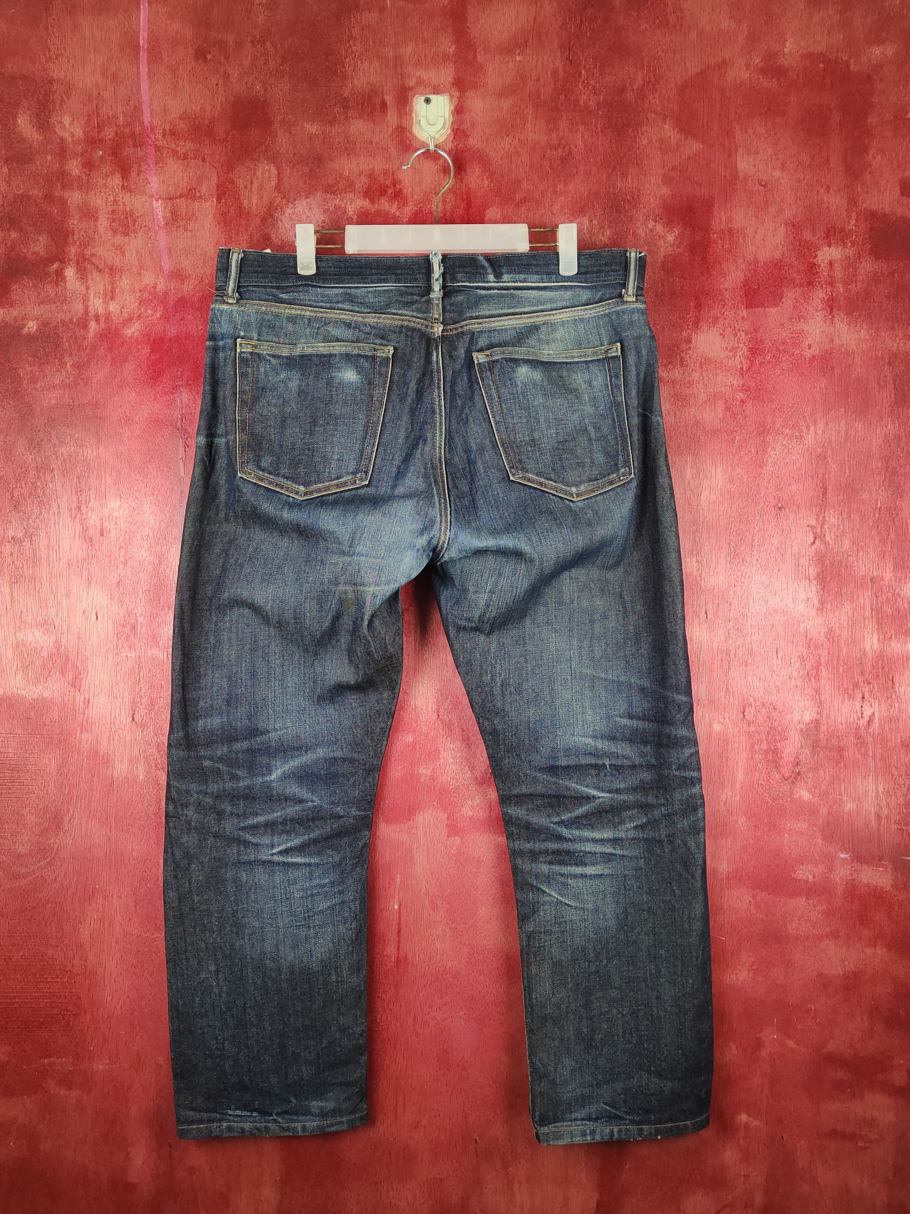 Japanese Brand Uniqlo Dark Blue Distressed Ripped Jeans #S1656 Size US 36 / EU 52 - 8 Thumbnail