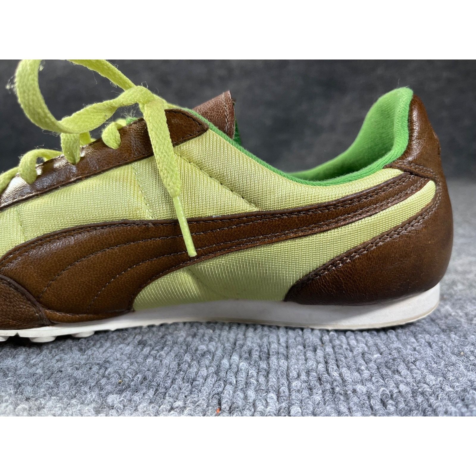 Puma Unique! VTG Puma Womens Shoes Lime Green / Brown Leather 9.5 Size US 9.5 / IT 39.5 - 15 Thumbnail