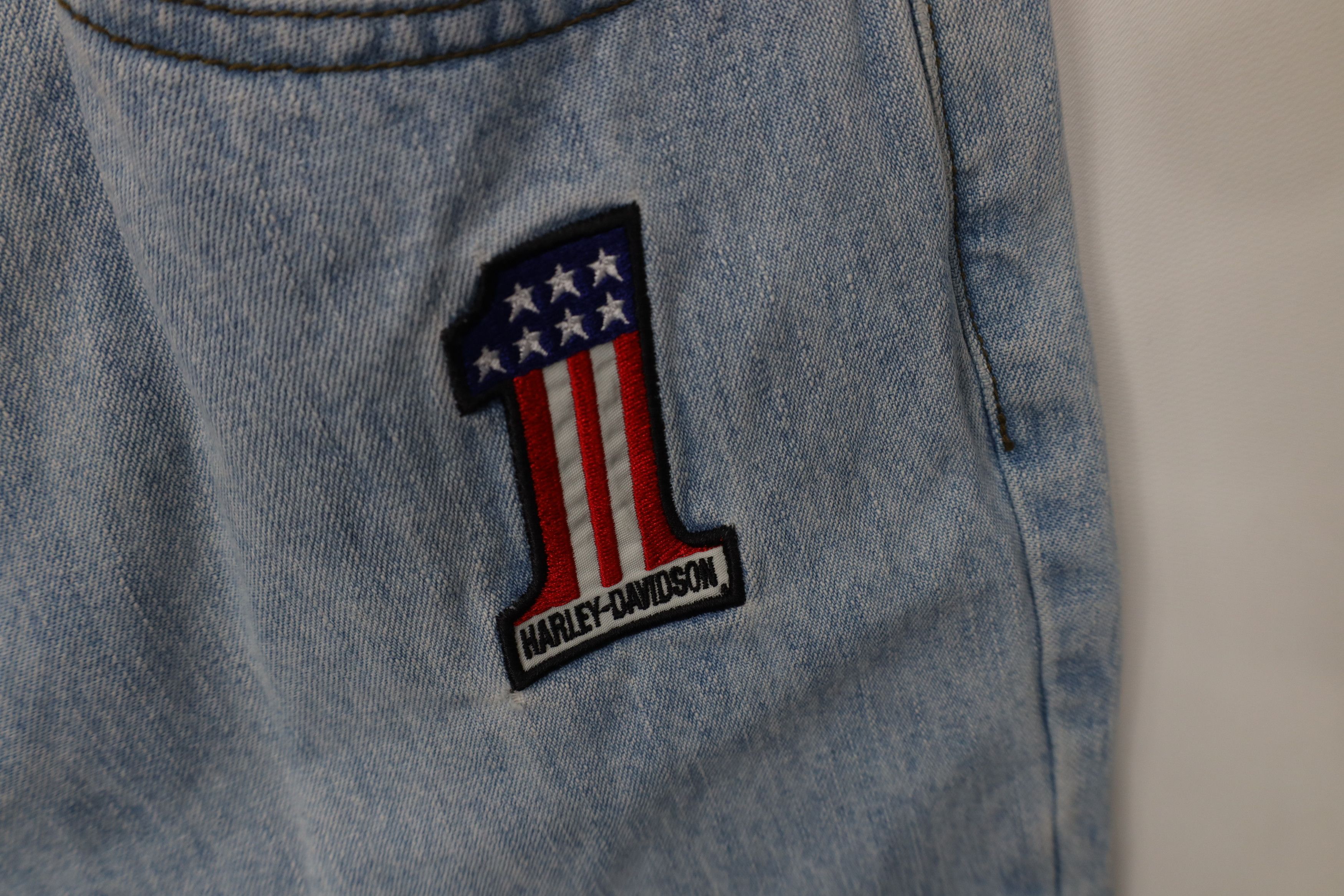 Harley Davidson Vintage Y2K 2004 Harley Davidson Babydoll Flared Denim Jeans Size 30" / US 8 / IT 44 - 8 Thumbnail