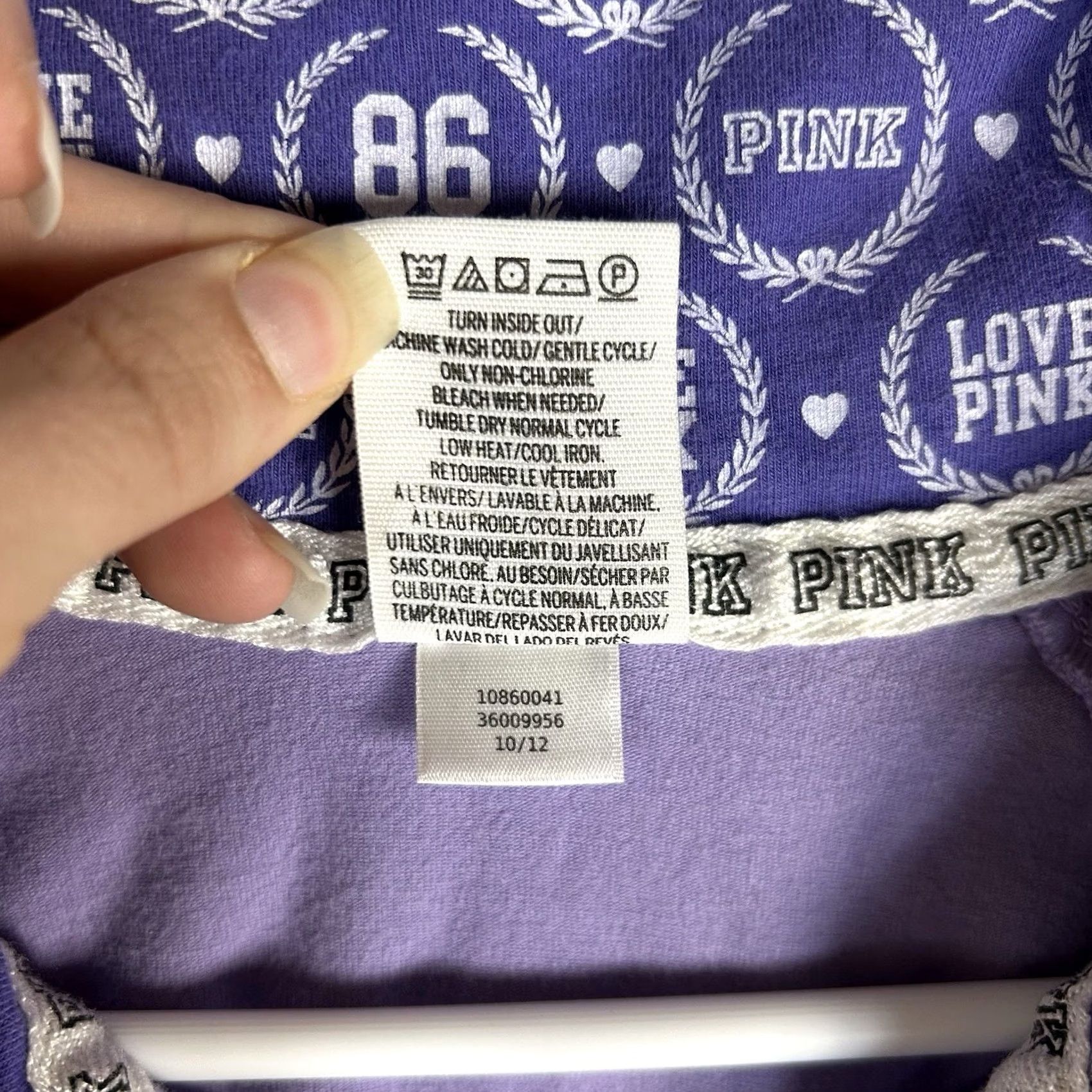 Pinko PINK Victoria's Secret Long Sleeve Pullover Womens Size S Purple 1/4 Zip Top Size S / US 4 / IT 40 - 5 Thumbnail
