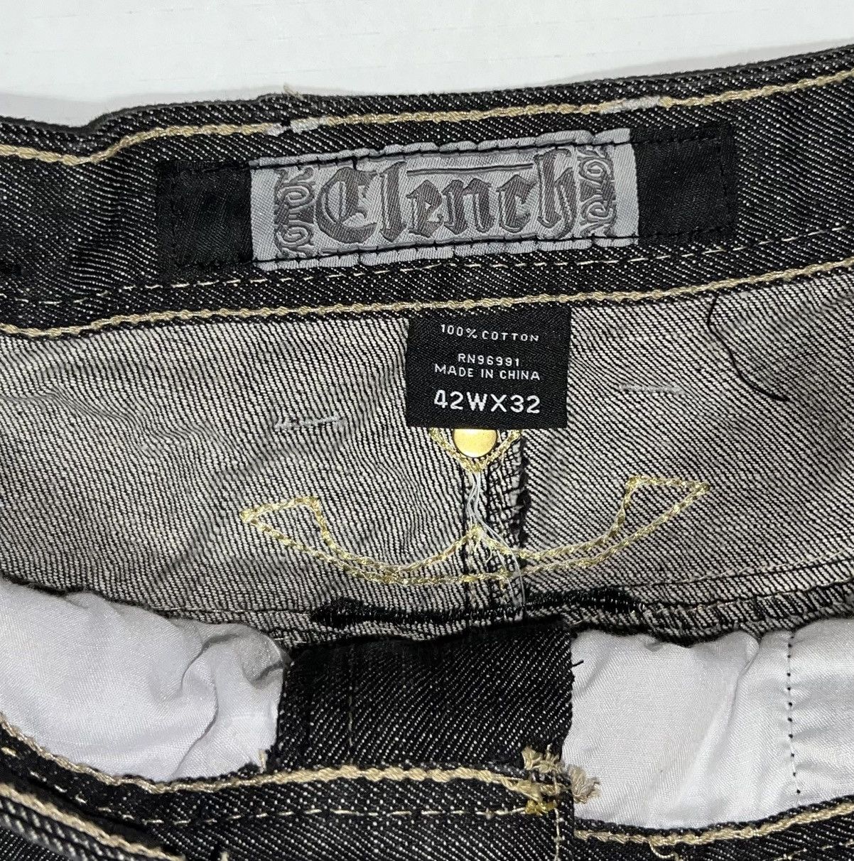 Clench Vintage Clench Jeans Dragon Embroidery 42x32 Baggy Y2k 90s Size US 42 / EU 58 - 4 Thumbnail