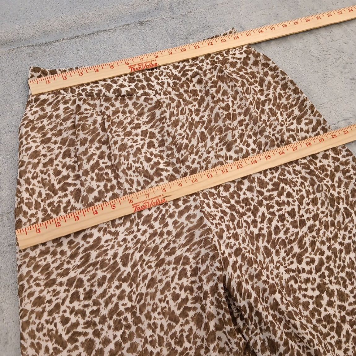 Vintage HYFVE Pants Womens Large Brown Animal Print Wide-Leg Pull On Lined 28x30 Size 36" / US 14 / IT 50 - 2 Thumbnail