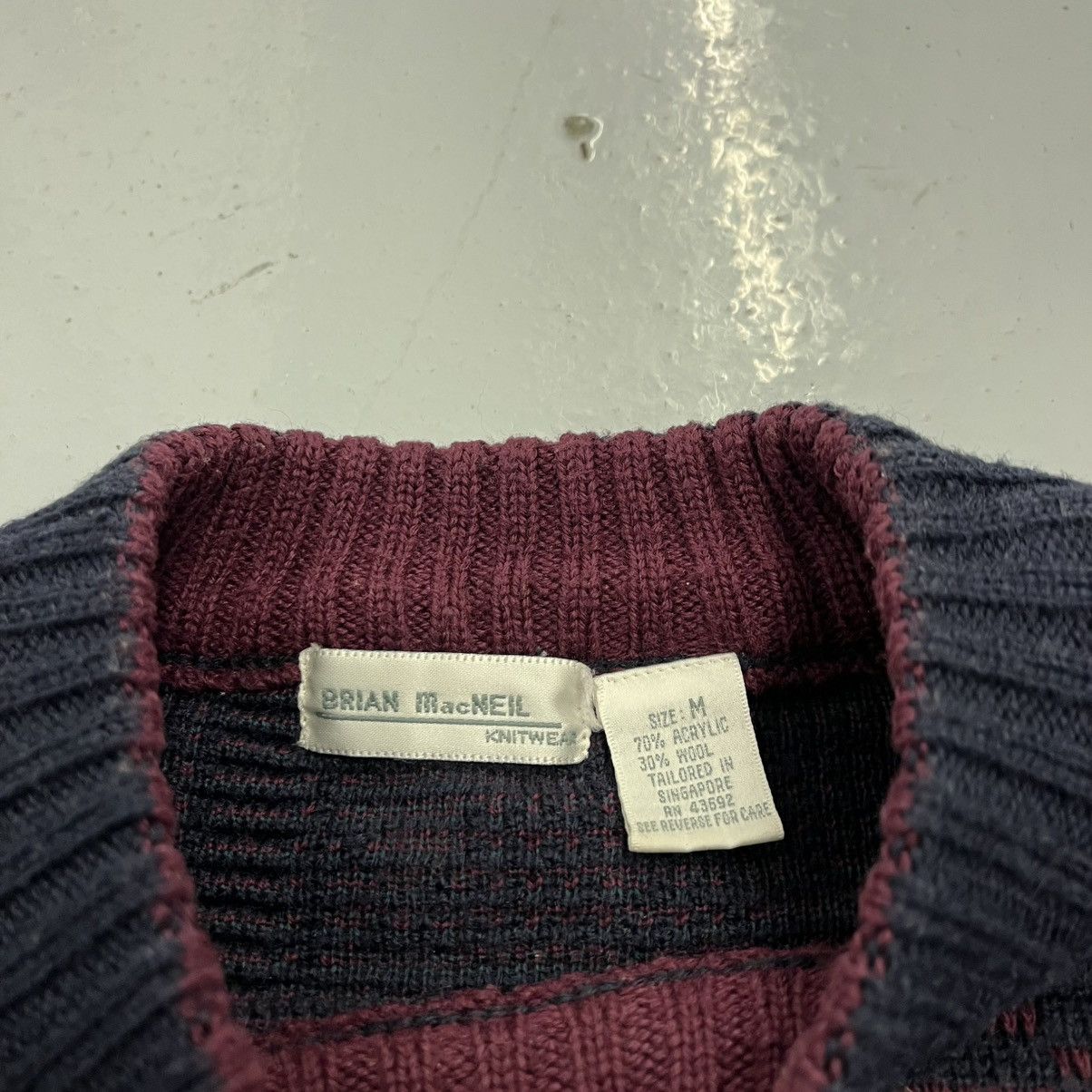 Other Vintage 90s Brian MacNeil Navy Geometric Pattern Sweater Size US M / EU 48-50 / 2 - 3 Thumbnail