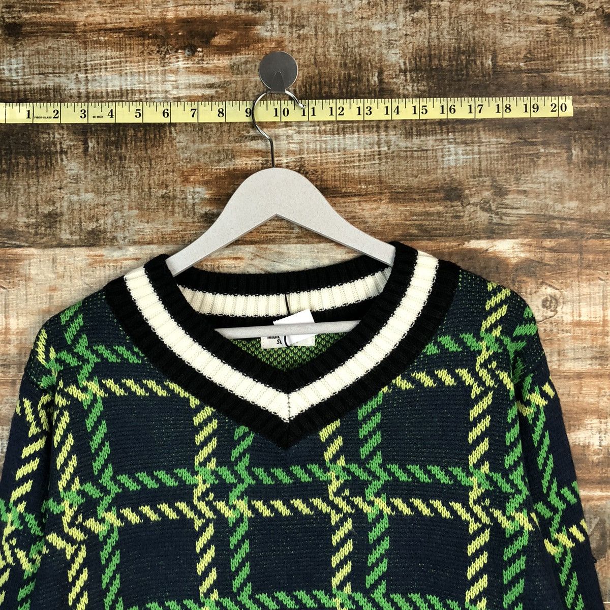 Homespun Knitwear × Michiko Koshino London Michiko London suprise Green checkered Knitwear #A1719 Size M / US 6-8 / IT 42-44 - 4 Thumbnail