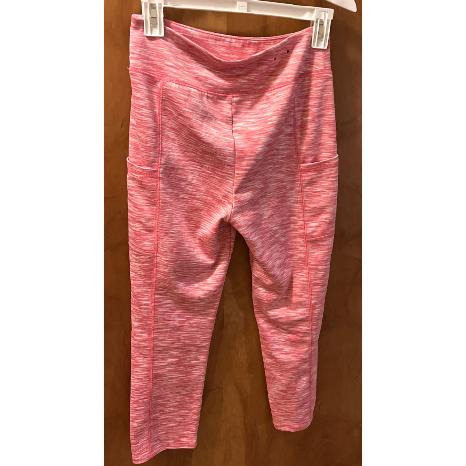 Pinko J.Crew Factory Cropped Leggings Space-dyed Pink Side Pocket Small Pink Athletic Leggings Womens Regular Size S Size 28" / US 6 / IT 42 - 3 Thumbnail