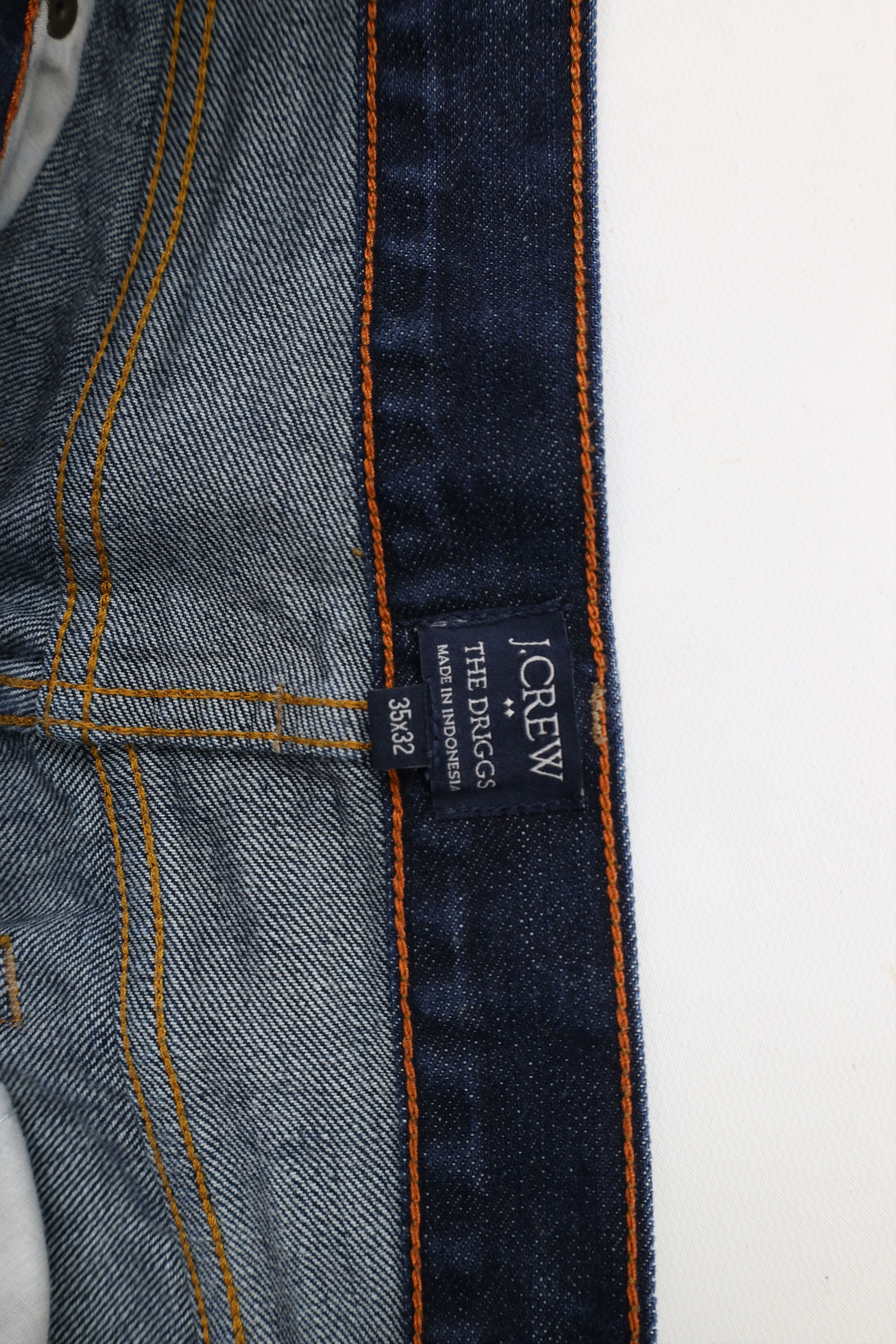 J.Crew × Vintage J Crew The Driggs Fit Straight Leg Denim Jeans Indigo Blue Size US 35 - 7 Thumbnail