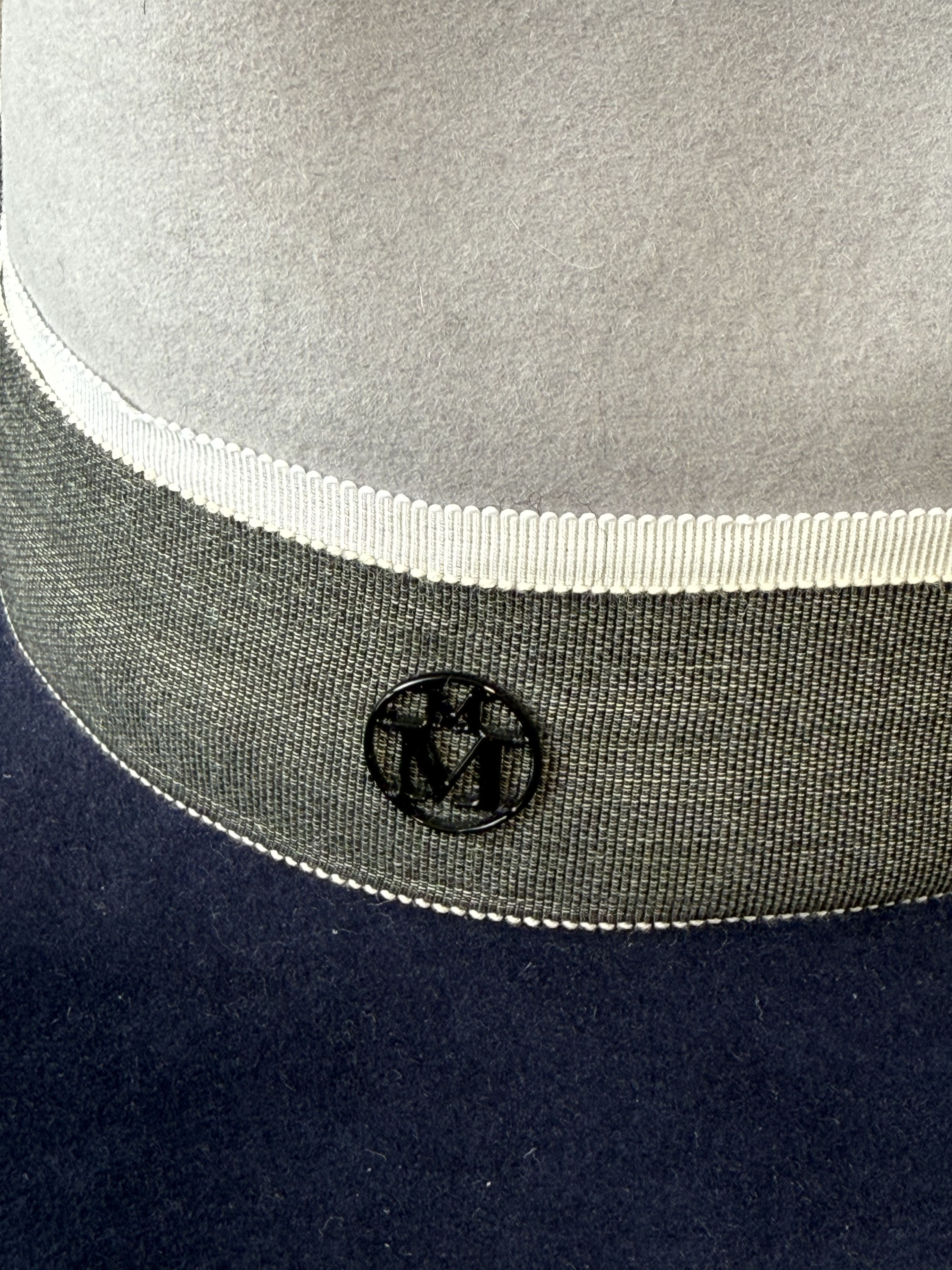 Maison Michel Maison Michel Paris Grey and Navy Virginie Wool-Felt Hat Size ONE SIZE - 5 Thumbnail