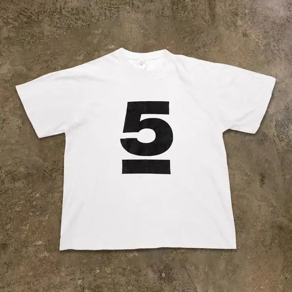 Vintage nezawa x Ayako Number 5 Print White Short Sleeve T-Shirt Size US M / EU 48-50 / 2 - 1 Thumbnail