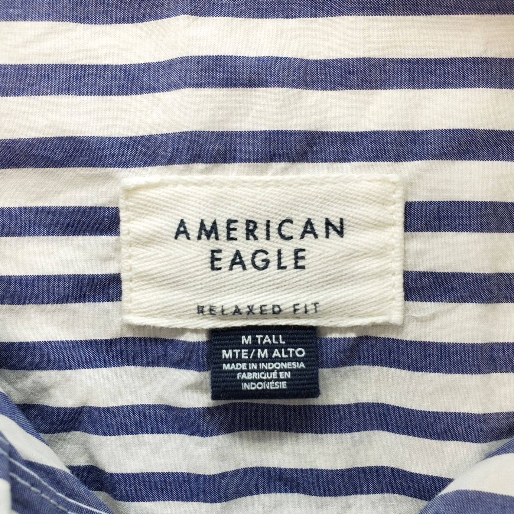 American Eagle Outfitters American Eagle Outfitters Button-Up Shirt Mens MT Multicolor Striped Relaxed Fit Chest Pocket Size US M / EU 48-50 / 2 - 7 Thumbnail
