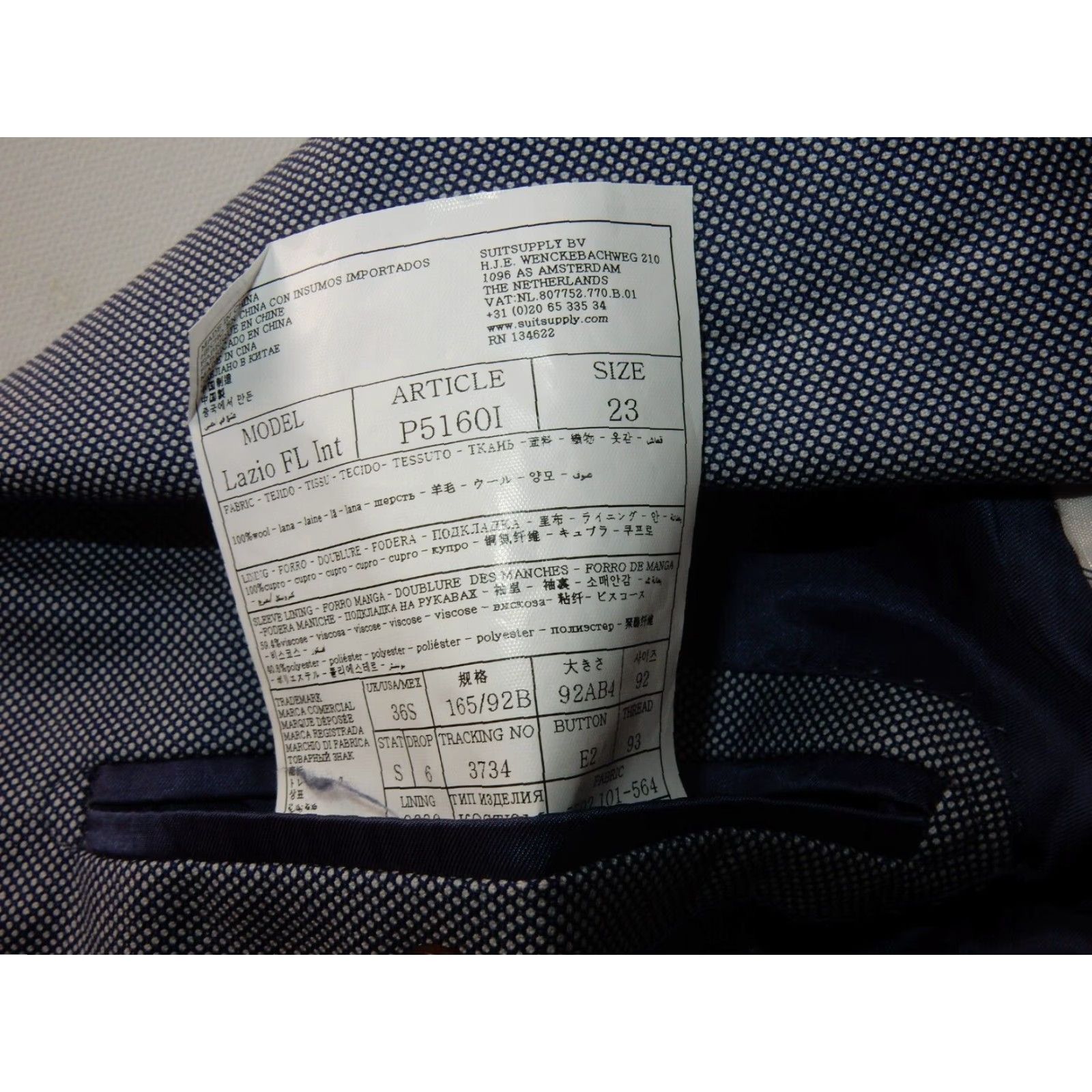 Suitsupply Suitsupply Mens Wool Sport Coat Blazer Jacket Size 46 EUR 36 US Blue Size 46R - 6 Thumbnail