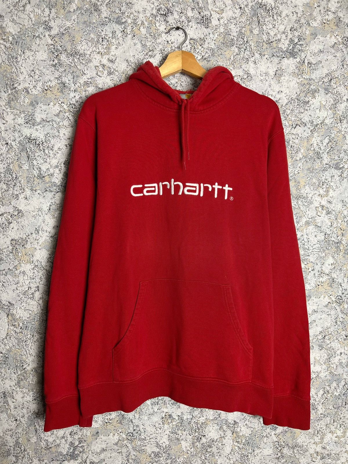 Vintage Carhartt Embroided Big Logo Spellout Hoodie Size L