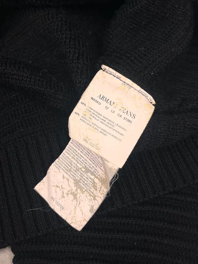 Armani 2000s Armani Asymmetrical Zip Collar Black Sweater Size US L / EU 52-54 / 3 - 10 Thumbnail