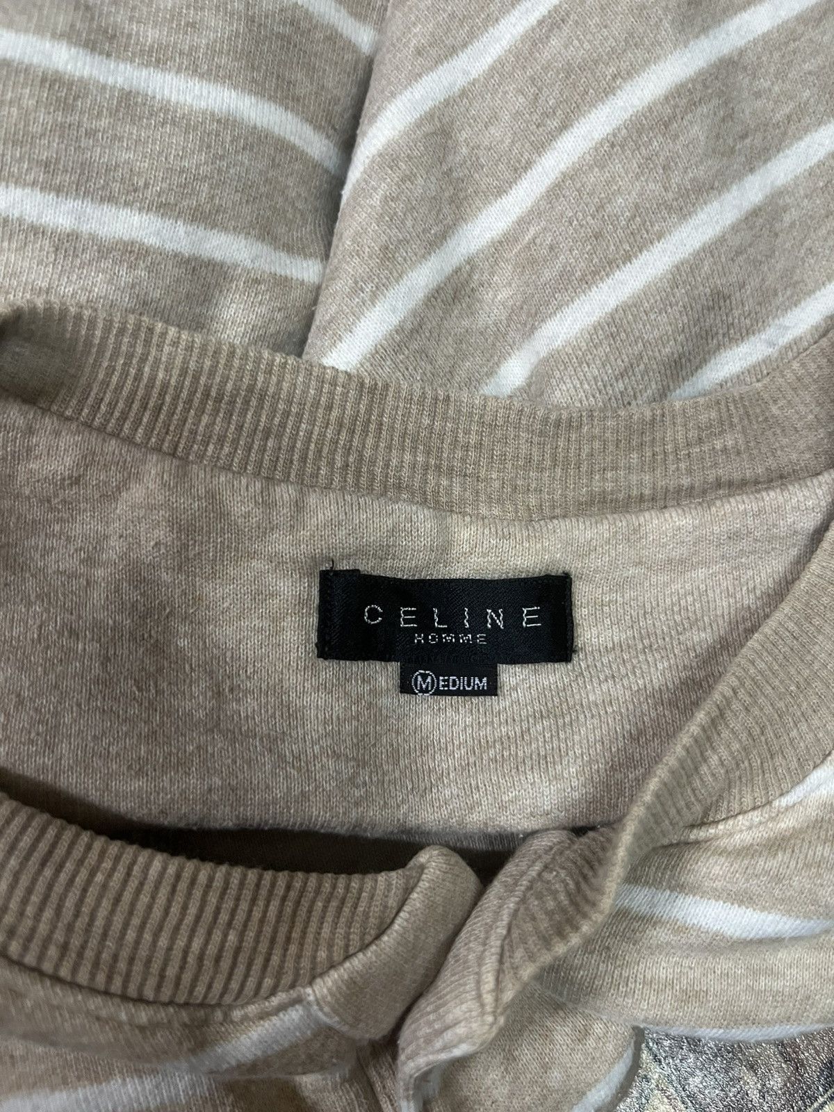 Celine Celine Homme Stripe Half button Pull Over Sweatshirt Size US M / EU 48-50 / 2 - 3 Thumbnail