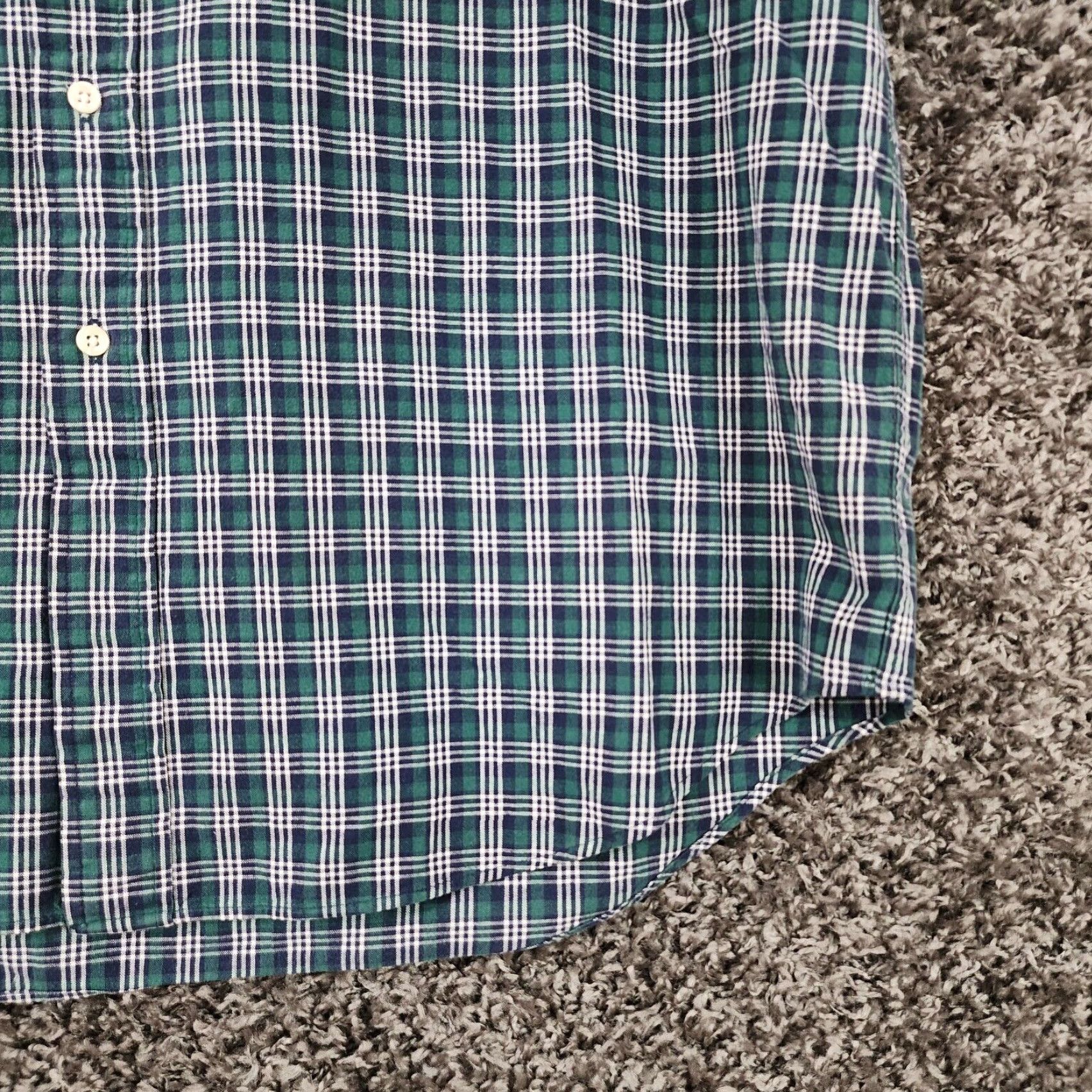 Ralph Lauren Ralph Lauren Mens Green Blue Plaid Short Sleeve Button Up Shirt Large Size US 33 - 2 Thumbnail