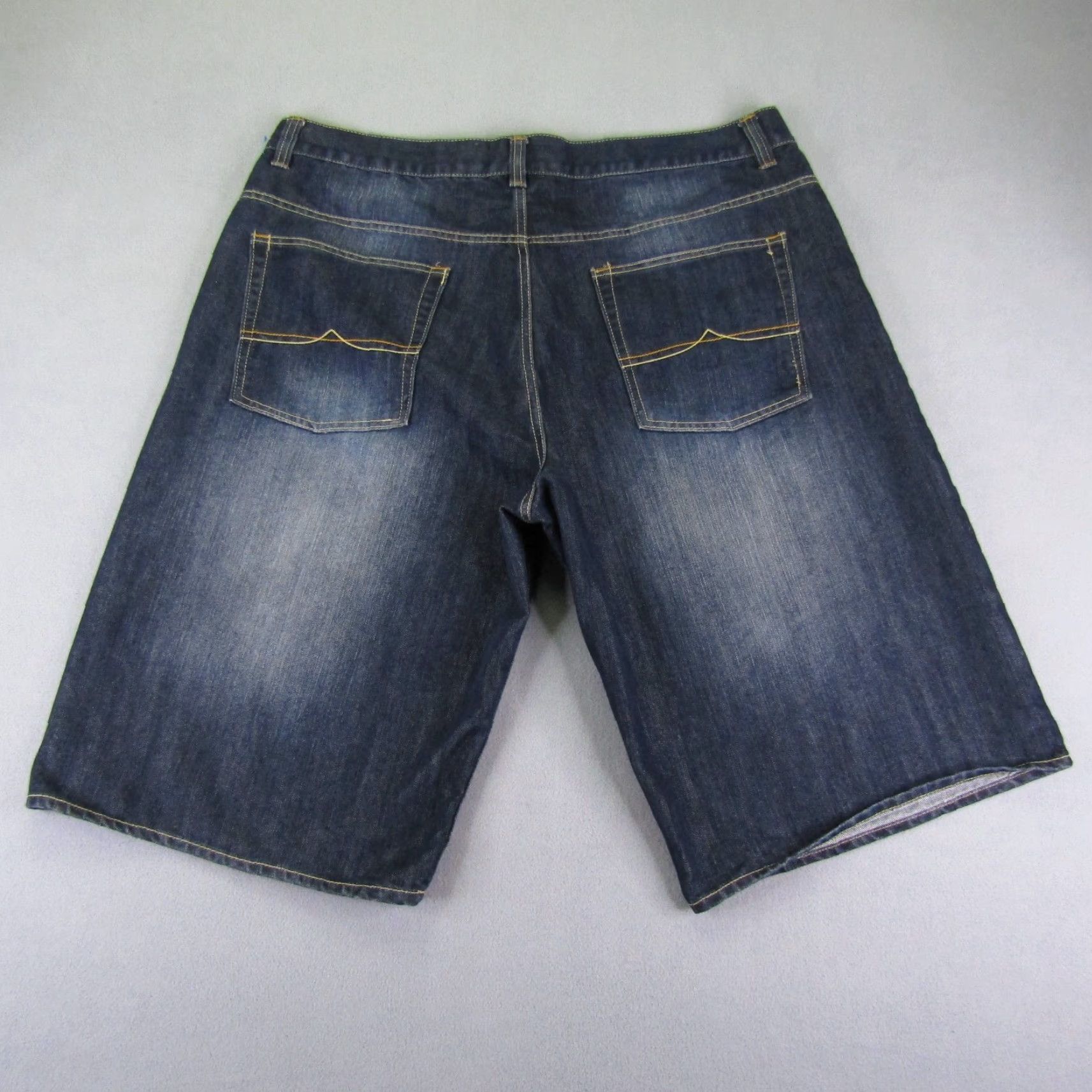 Avirex Avirex Jeans Shorts Mens 44 Big & Tall Blue Denim Jorts Baggy Dark Wash Whisker Fade Size US 44 / EU 60 - 6 Thumbnail