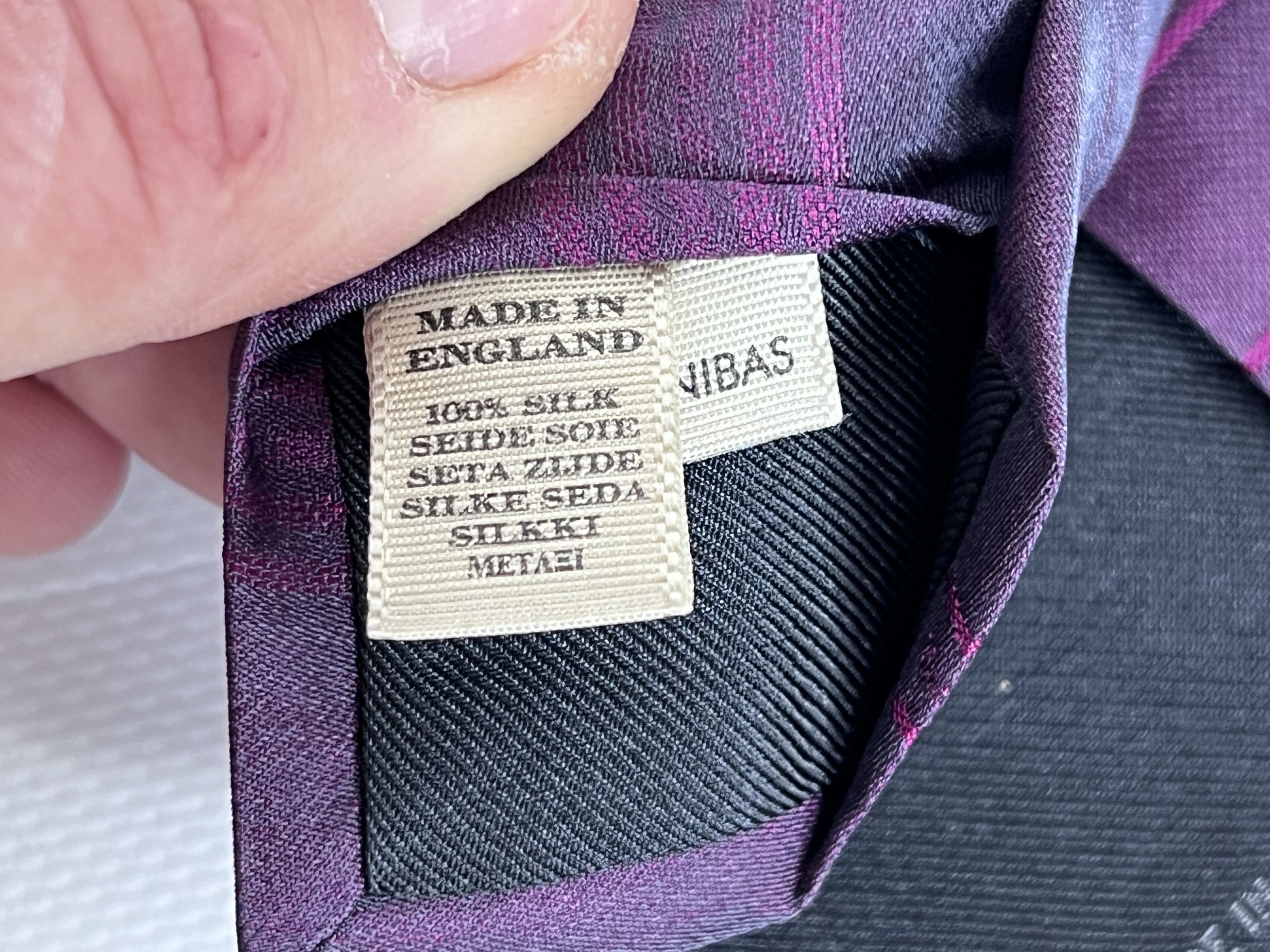 Burberry BURBERRY LONDON SILK NECK TIE PURPLE STRIPPED Size ONE SIZE - 6 Thumbnail