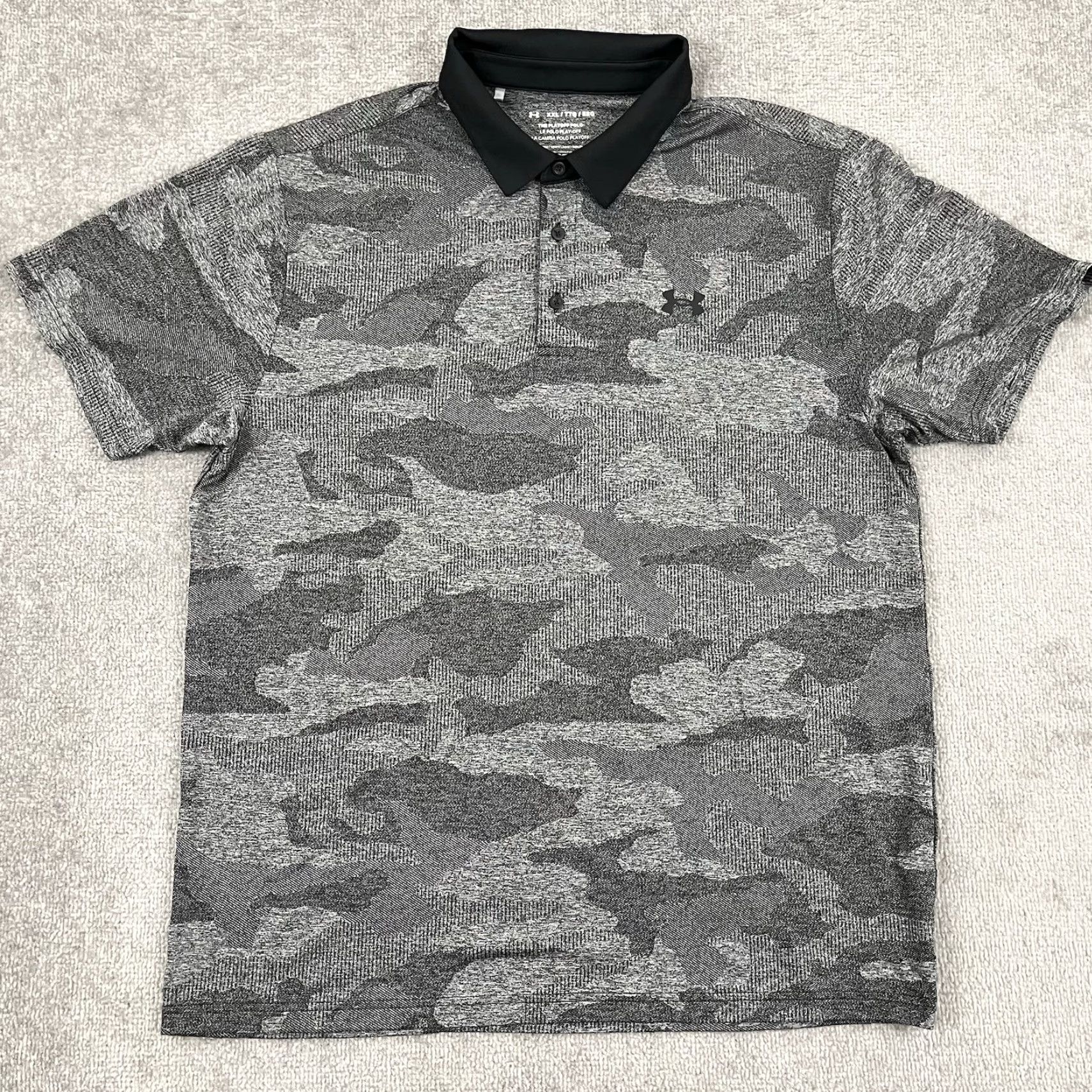Under Armour Under Armour Playoff Polo Shirt Mens 2XL Gray Camo Performance Golf Stretch Size US XXL / EU 58 / 5 - 2 Thumbnail